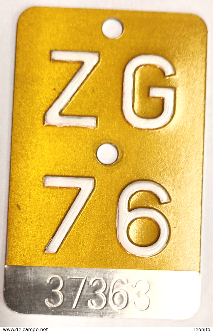 Velonummer Mofanummer Zug ZG 76 - Placas De Matriculación