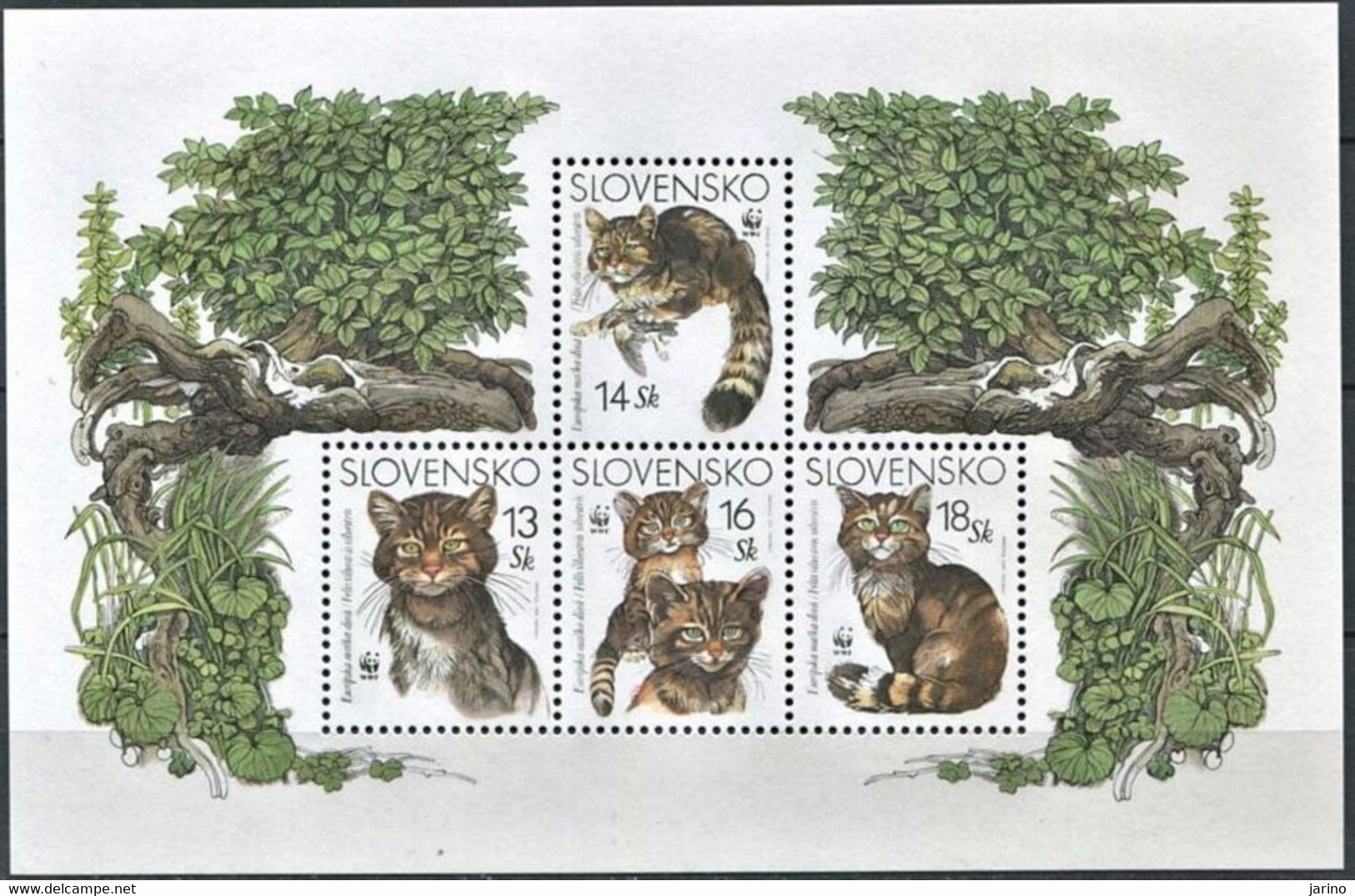 Slovakia 2003, Mi 458 - 461, Wild Cat, Mint, Ungerbaucht - Nuevos