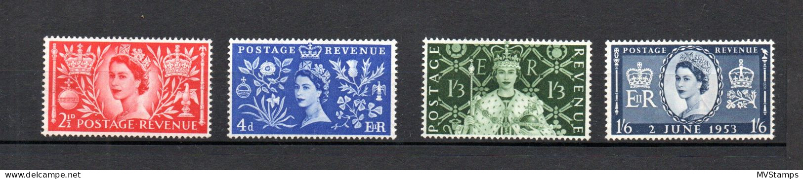 UK 1953 Set Definitive Queen Elizabeth Stamps (Michel 274/77) Nice MNH - Unused Stamps