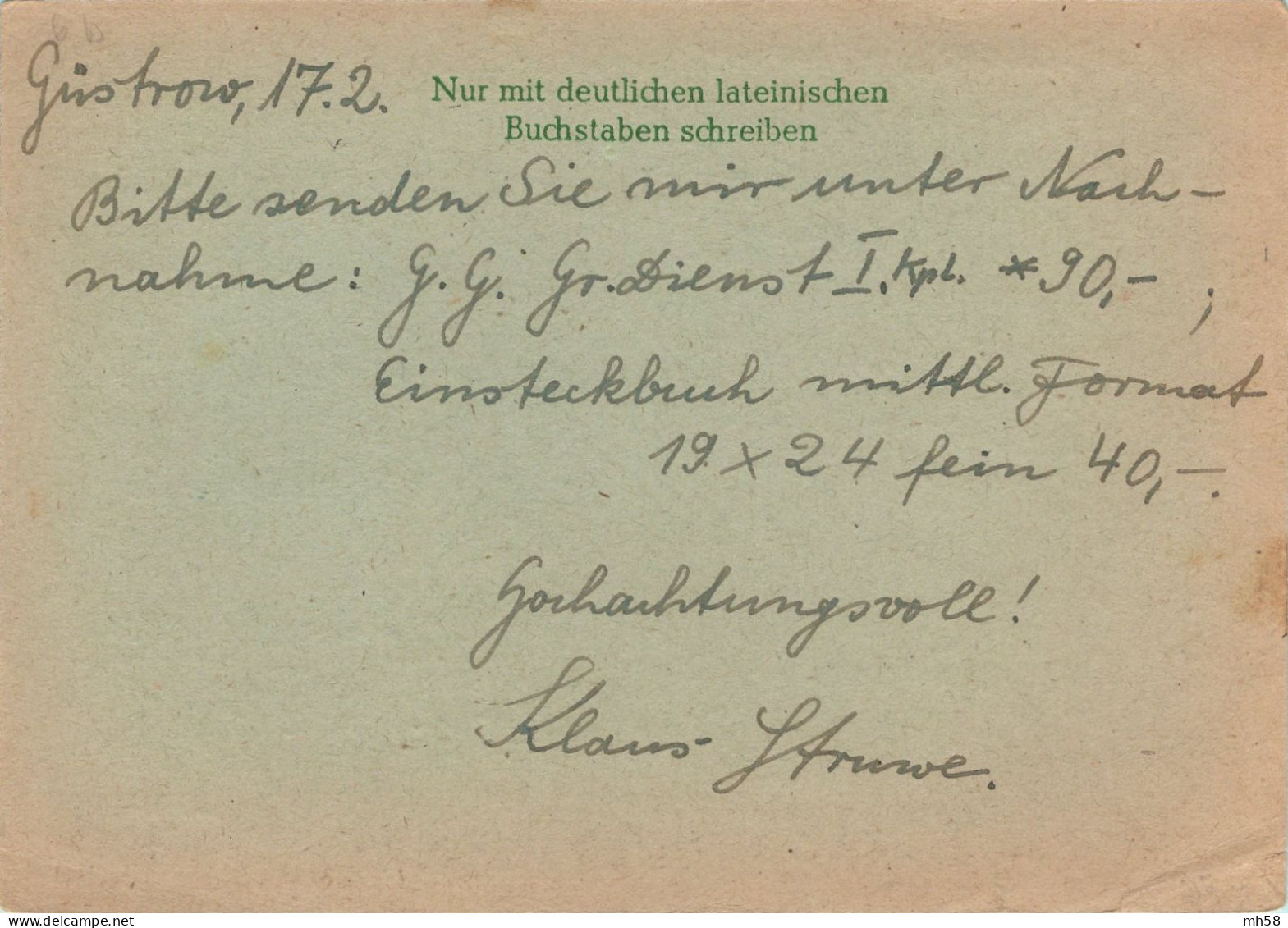 ALLEMAGNE SBZ MECKLENBURG VORPOMMERN - Entier / Ganzsache P 6b Güstrow Nach Berlin-Neukölln - 6 Pf Wertziffer - Postal  Stationery