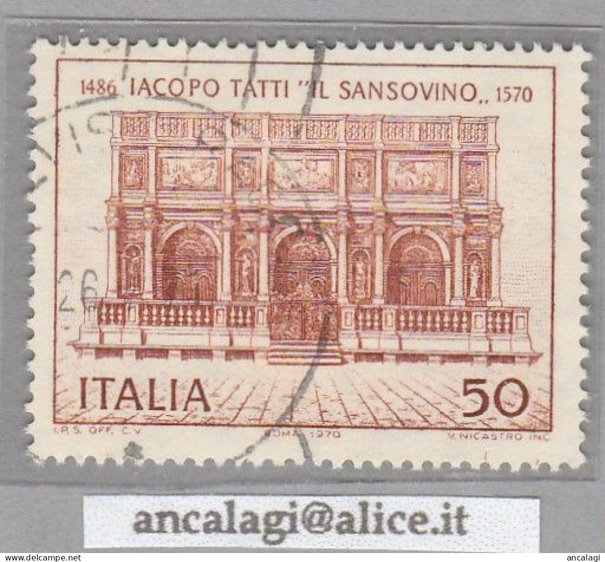 USATI ITALIA 1970 - Ref.0261 "IACOPO TATTI Detto IL SANSOVINO" 1 Val. - - 1961-70: Afgestempeld