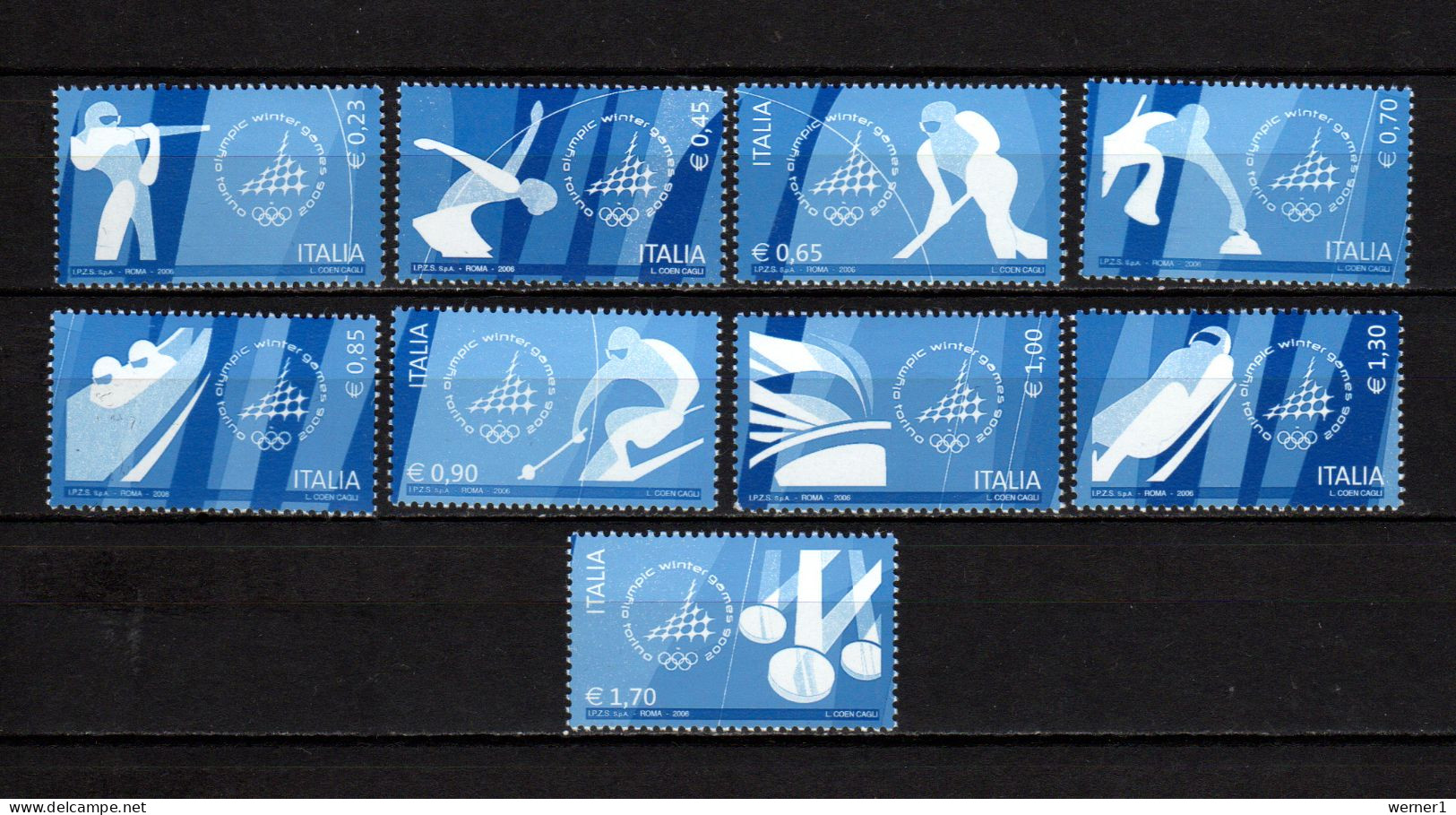 Italy 2006 Olympic Games Turin Torino Set Of 9 MNH - Hiver 2006: Torino