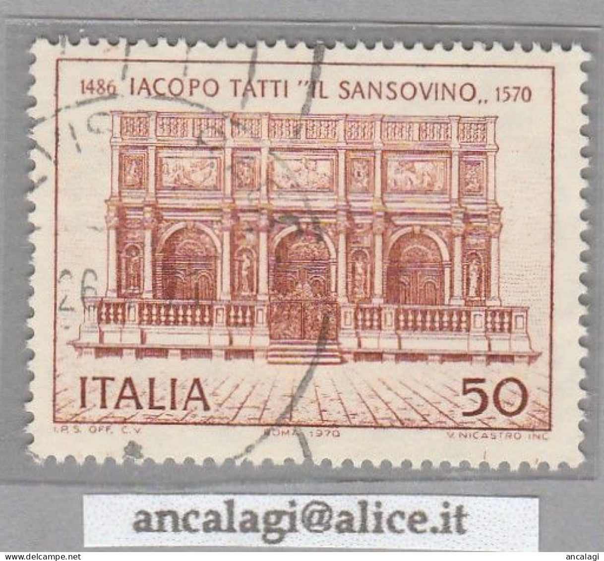 USATI ITALIA 1970 - Ref.0261A "IACOPO TATTI Detto IL SANSOVINO" 1 Val. - - 1961-70: Afgestempeld
