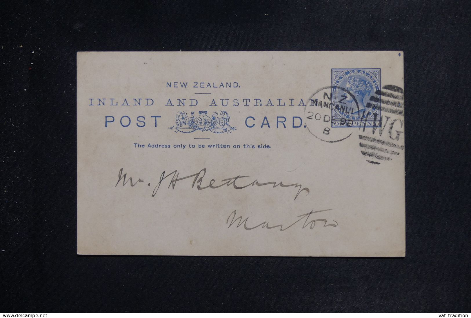 NOUVELLE ZÉLANDE - Entier Postal Type Victoria De Wanganui Pour Marton En 1892 - L 151264 - Storia Postale