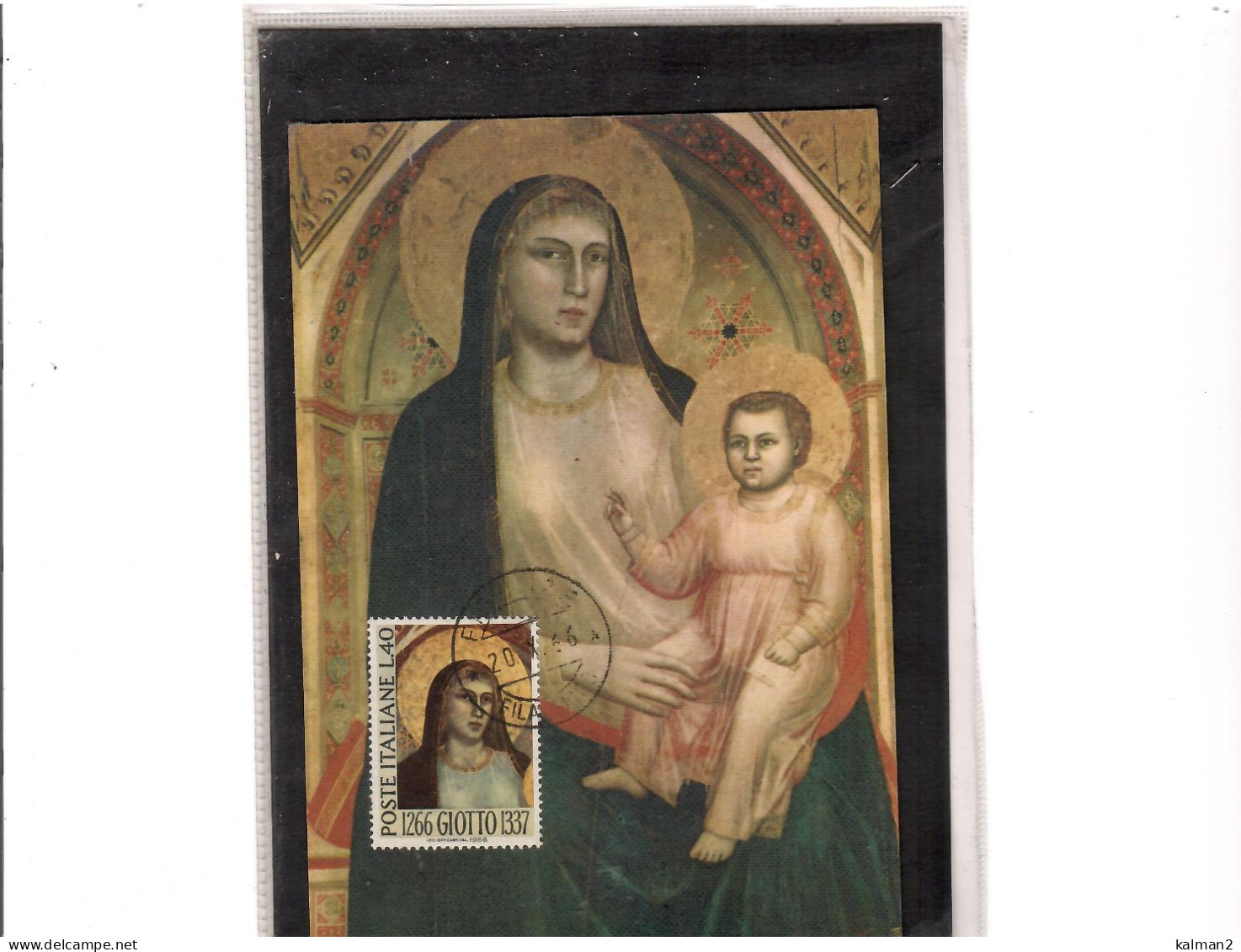 TEM20172  -  FDC MAX.CARD 7°  CENTENARIO DELLA NASCITA DI GIOTTO - Madonna