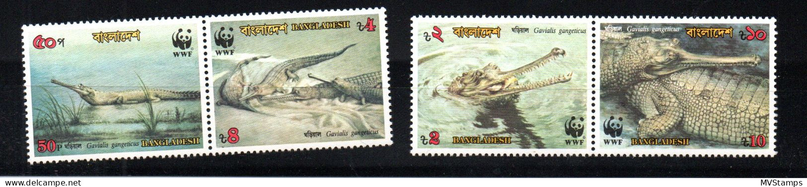 Bangladesh 1990 Set WWF/Crocodile/Krokodille/Gavial Stamps (Michel 323/26) MNH - Bangladesh