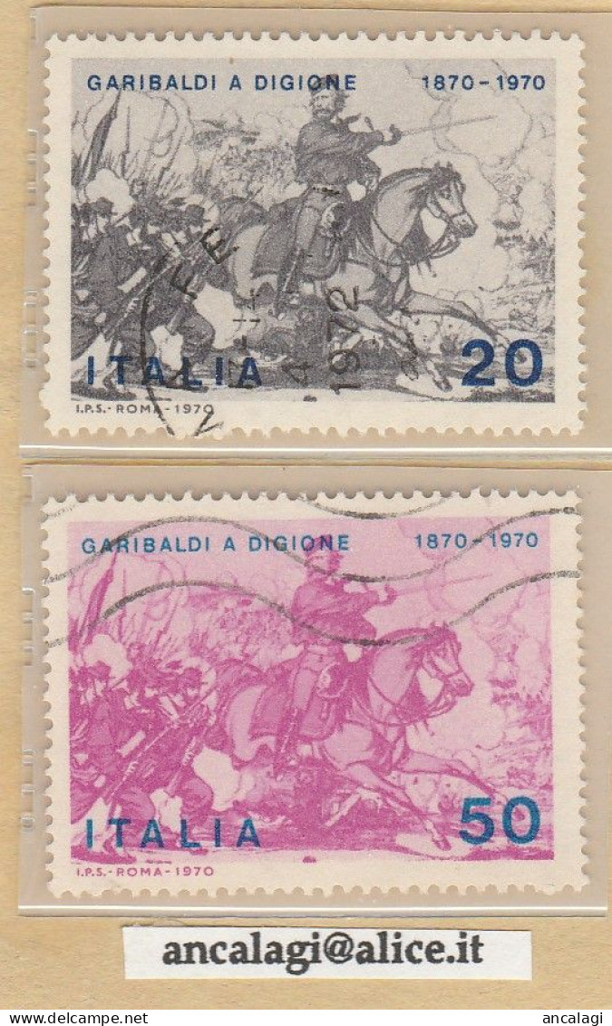 USATI ITALIA 1970 - Ref.0262C "GIUSEPPE GARIBALDI" Serie Di 2 Val. - - 1961-70: Oblitérés