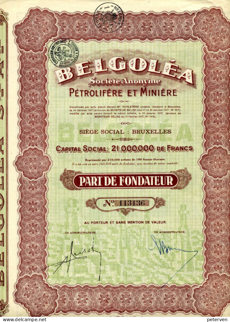 BELGOLÉA - Pétrolifère Et Minière - Petrolio