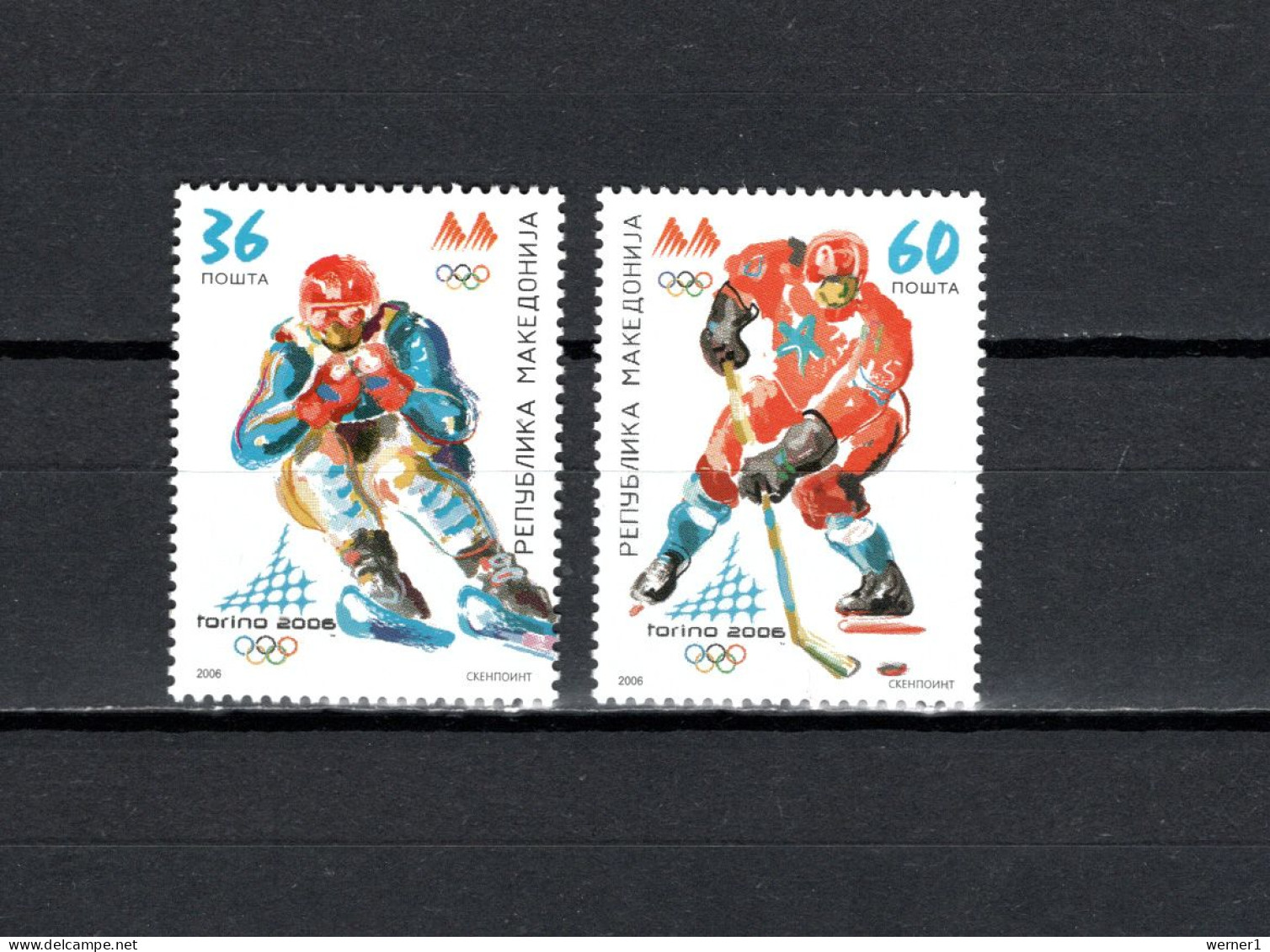 Macedonia 2006 Olympic Games Turin Torino Set Of 2 MNH - Invierno 2006: Turín