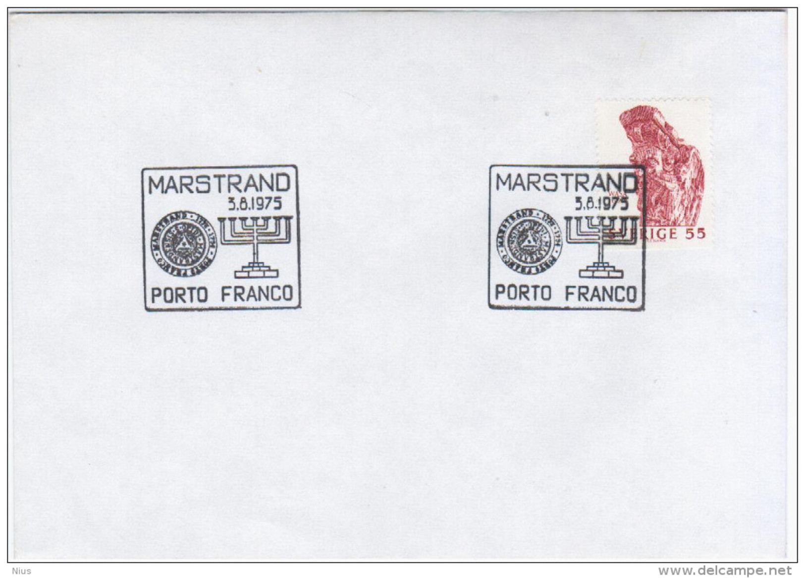 Sweden Sverige 1975 FDC Marstrand, Porto Franco, Wasa, Menora Jewish Judaica - FDC