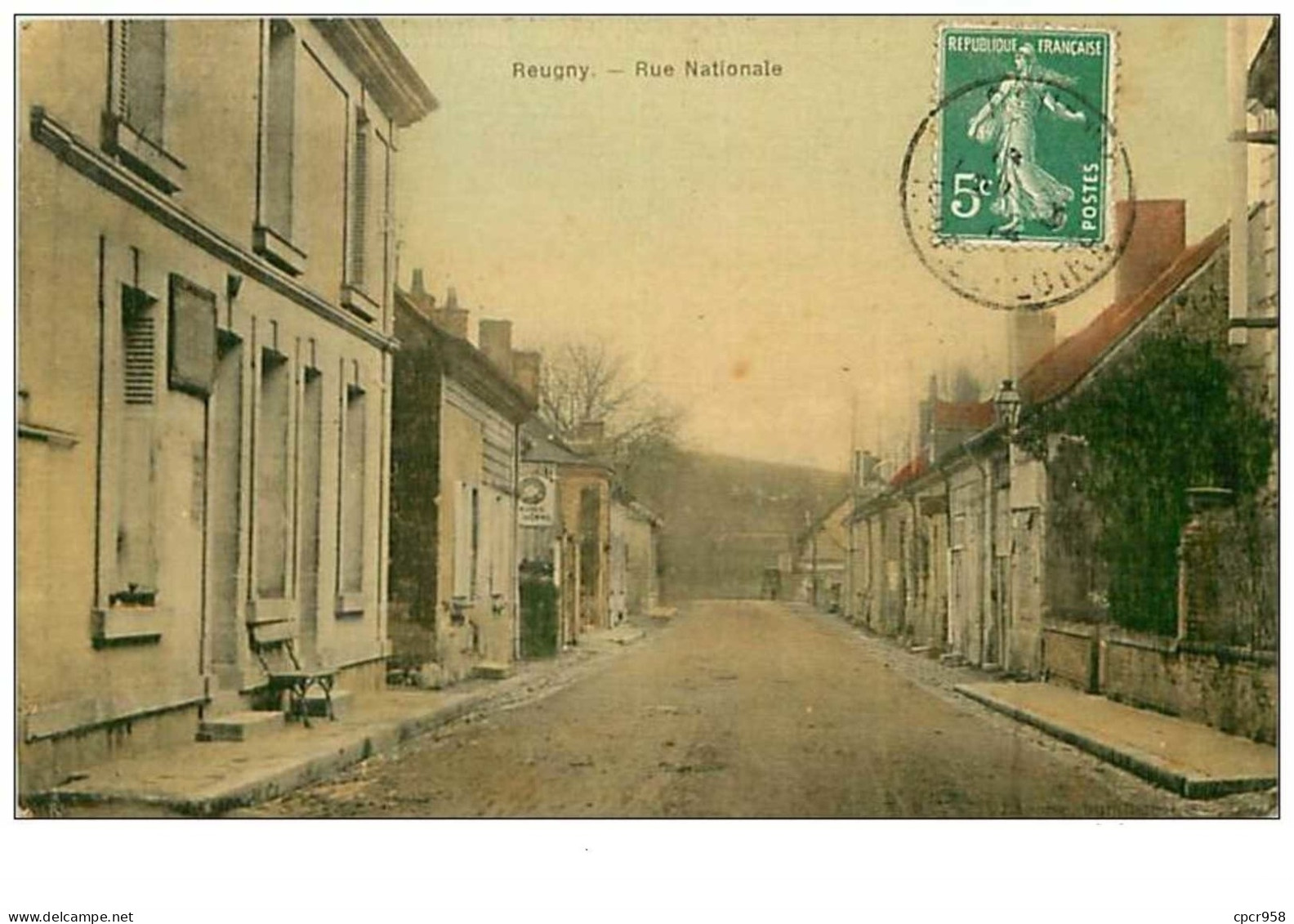 37.REUGNY.n°13.RUE NATIONALE.CP TOILEE - Reugny