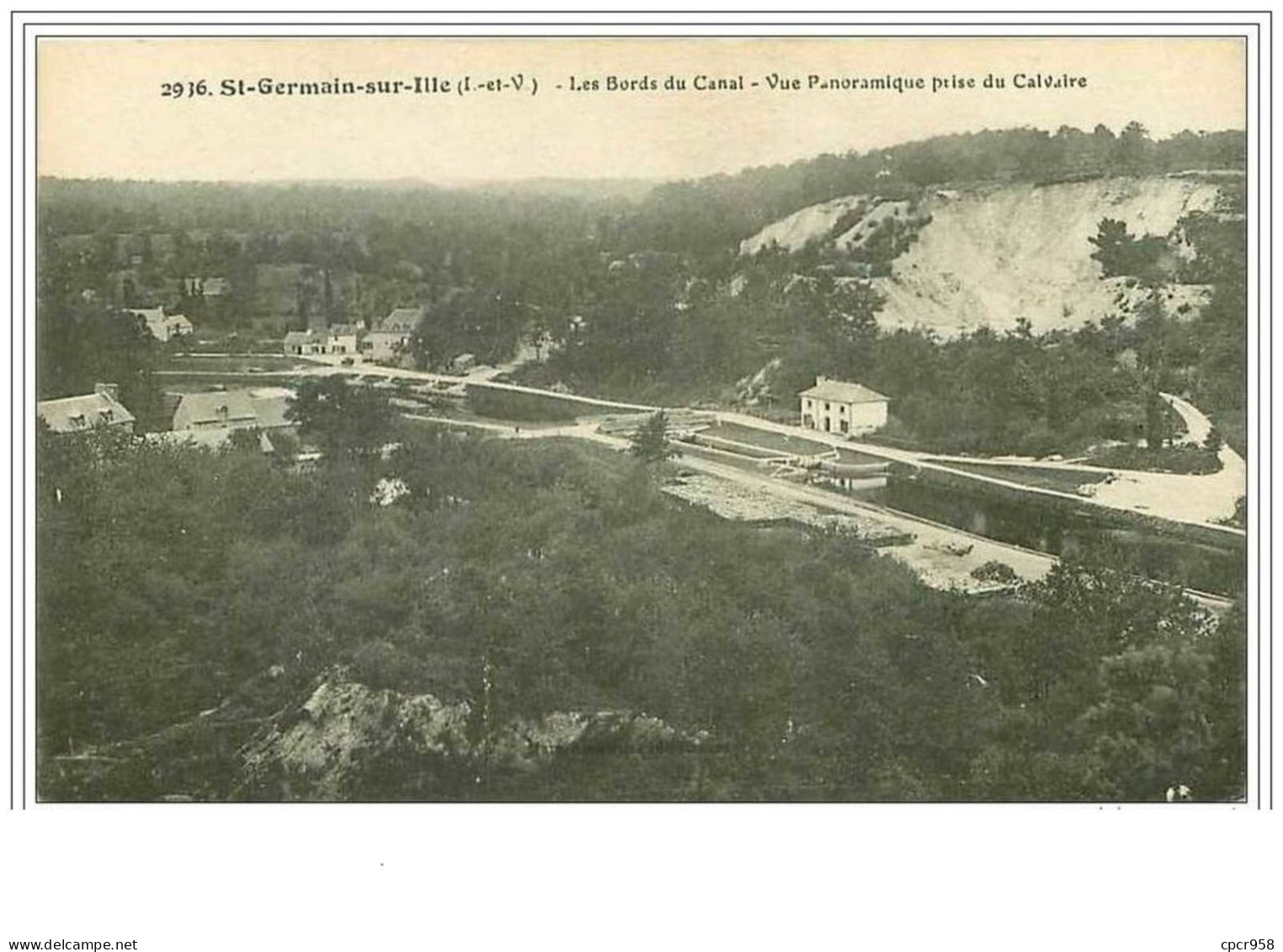35.SAINT GERMAIN SUR ILLE.LES BORDS DU CANAL.VUE PANORAMIQUE PRISE DU CALVAIRE - Saint-Germain-sur-Ille