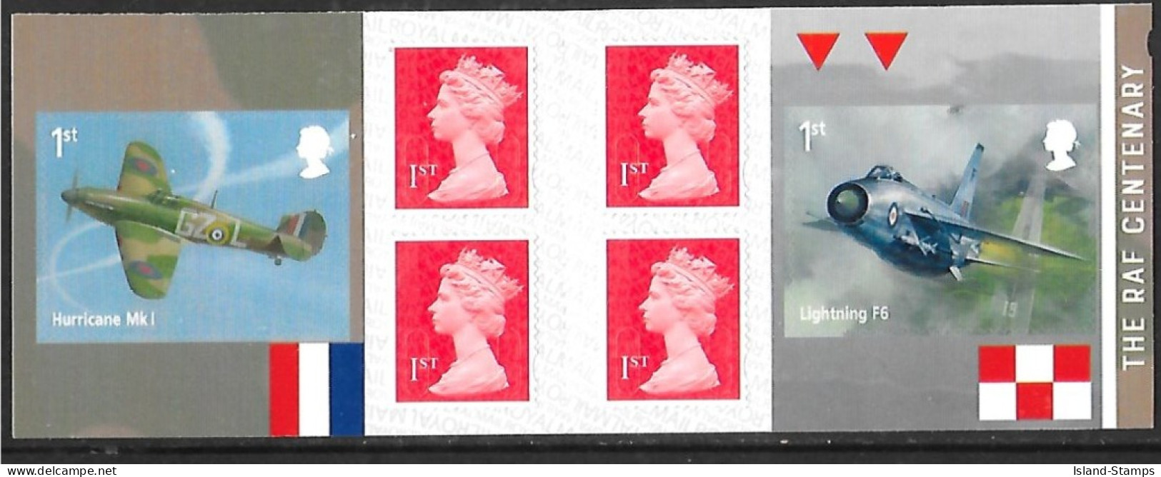 2018 G.B PM59 'The RAF Centenary' - 6 X 1st Class Stamps Booklet HRD2-B - Carnets