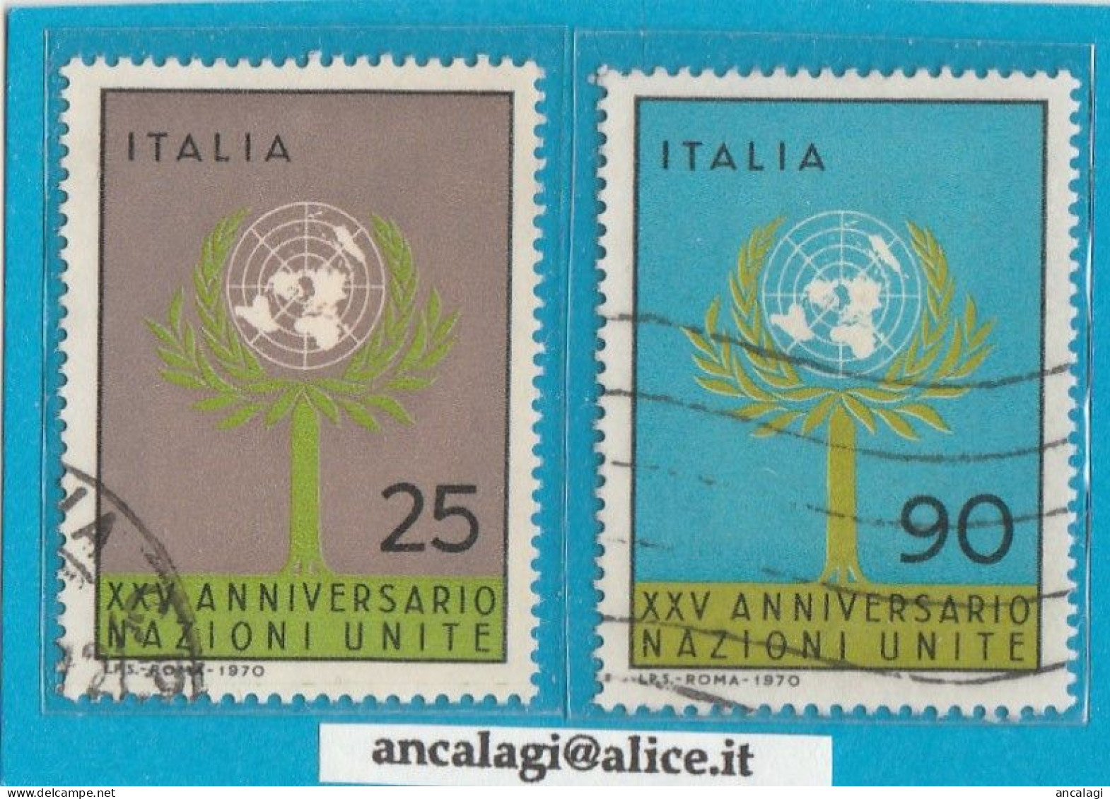 USATI ITALIA 1970 - Ref.0263D "NAZIONI UNITE" Serie Di 2 Val. - - 1961-70: Oblitérés