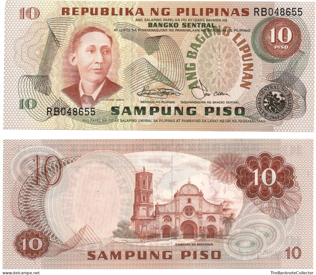 Philippines 10 Peso ND1970  P-154 UNC - Filippine