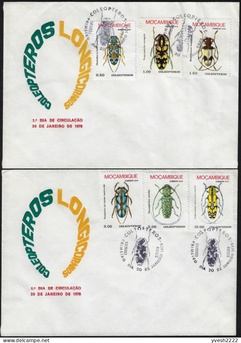 Mozambique 1978 Y&T 638 à 643 Sur FDC. Coléoptères Du Mozambique. - Escarabajos