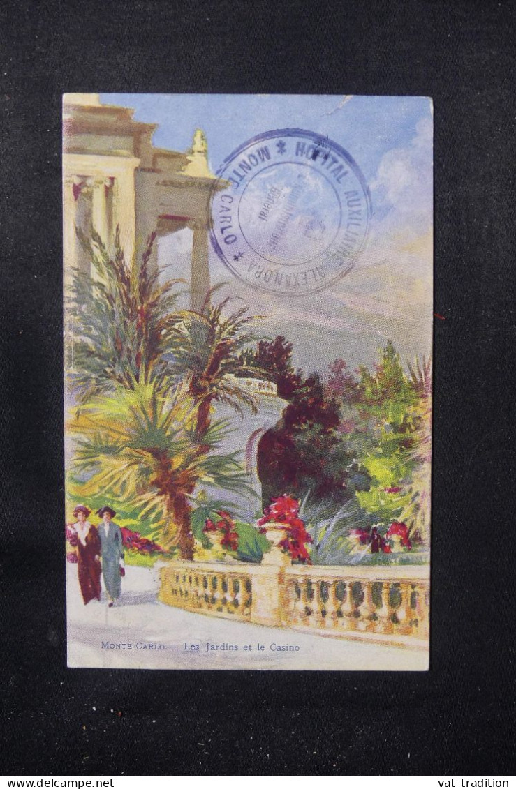 MONACO - Cachet De L'Hôpital Auxiliaire Alexandra Sur Carte Postale En Fm Pour Levallois Perret En 1915  - L 151271 - Cartas & Documentos