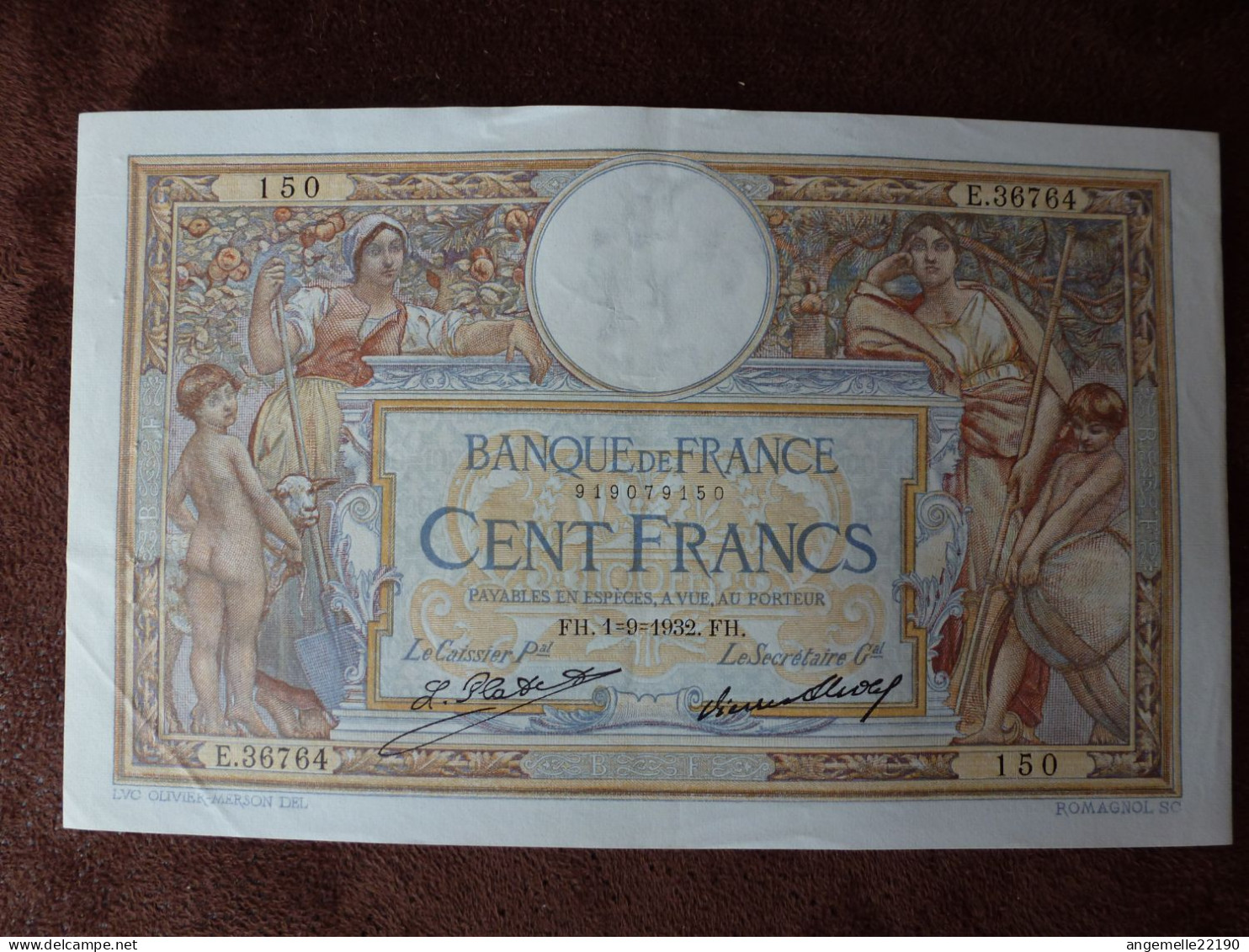 Billet De 100 FR LOM DU 1/9/1932 / FAY 24/11 - 100 F 1908-1939 ''Luc Olivier Merson''