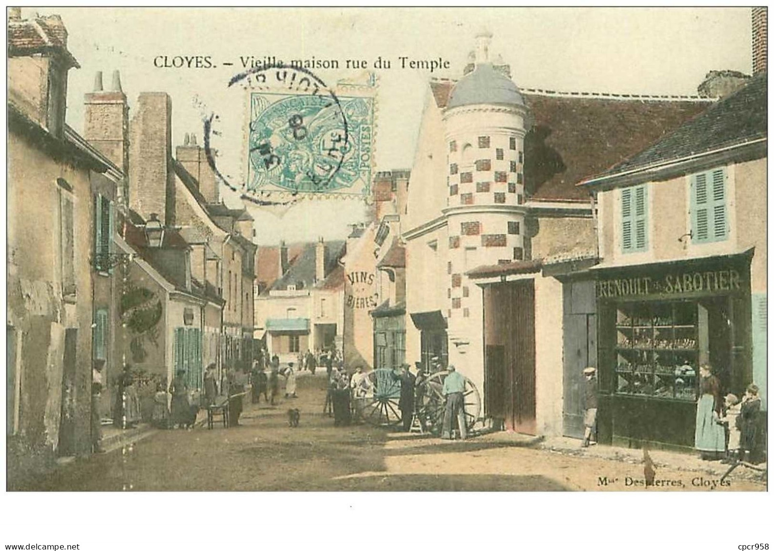 28.CLOYES.n°27626.VIEILLE MAISON RUE DU TEMPLE.RENOULT SABOTIER - Cloyes-sur-le-Loir