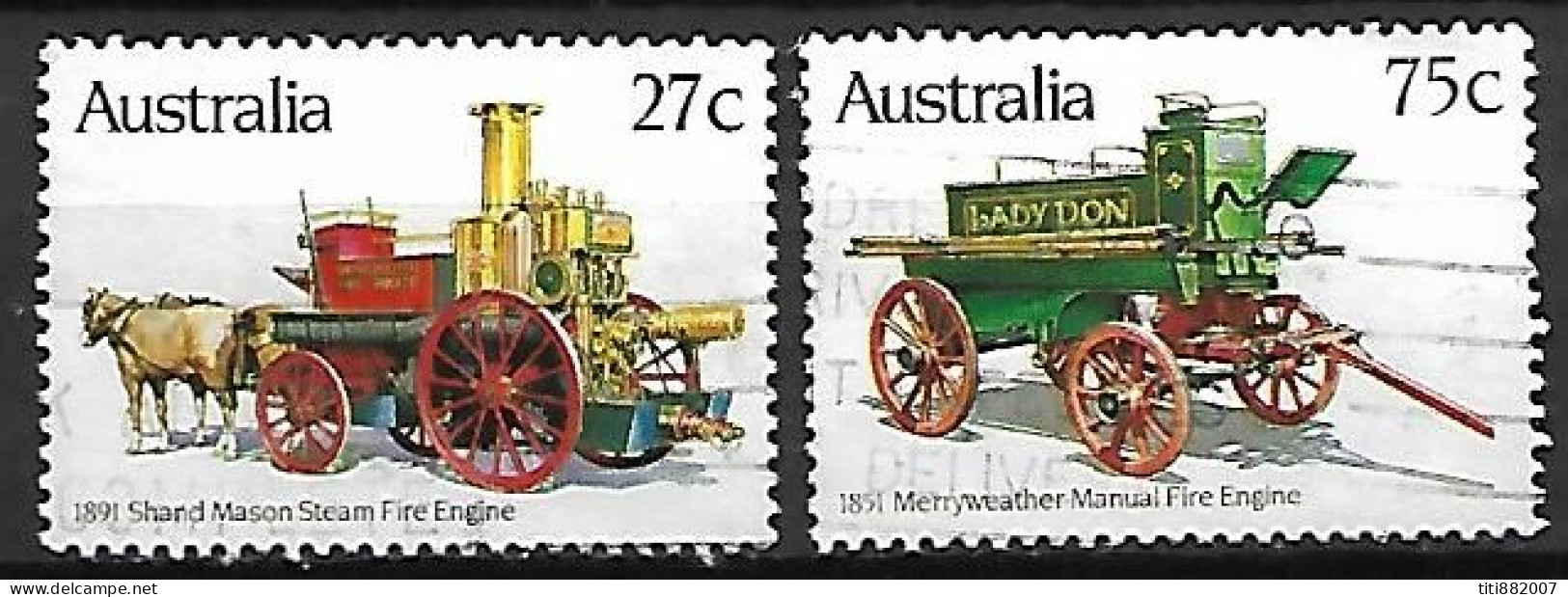 AUSTRALIE   -  1983.   Voitures  De Pompiers Anciennes - Used Stamps