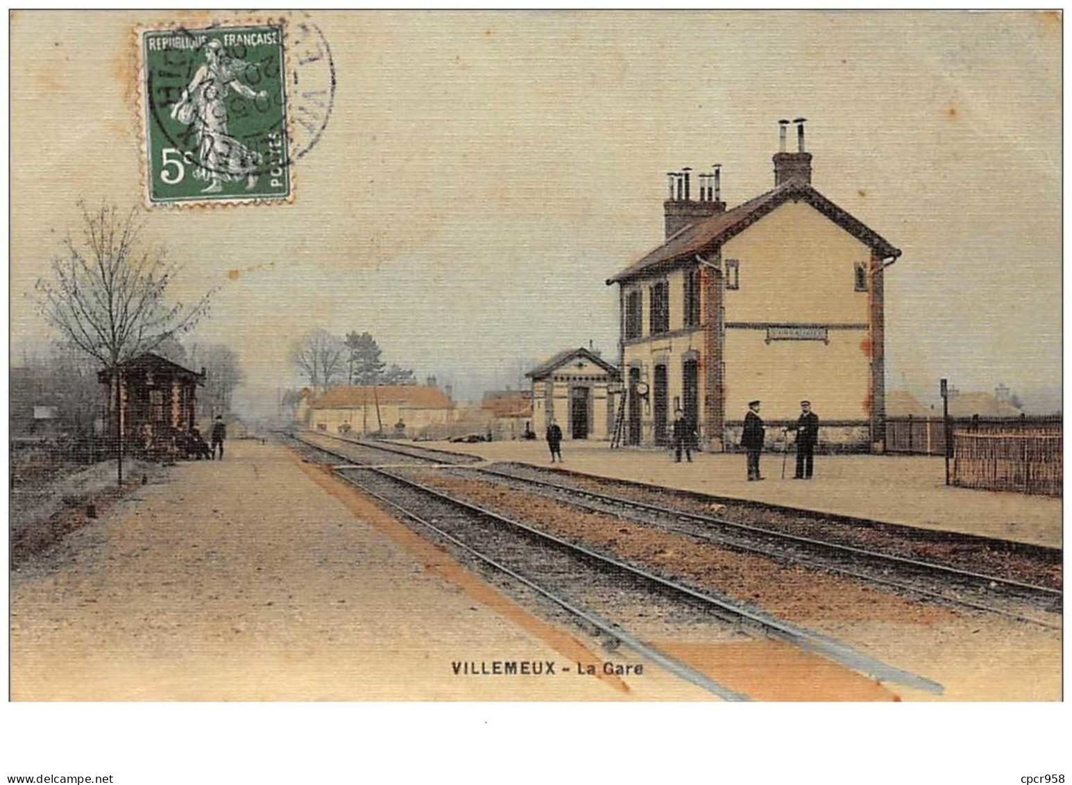 28 . N°48102 . Villemeux. La Gare.carte Toilé - Villemeux-sur-Eure