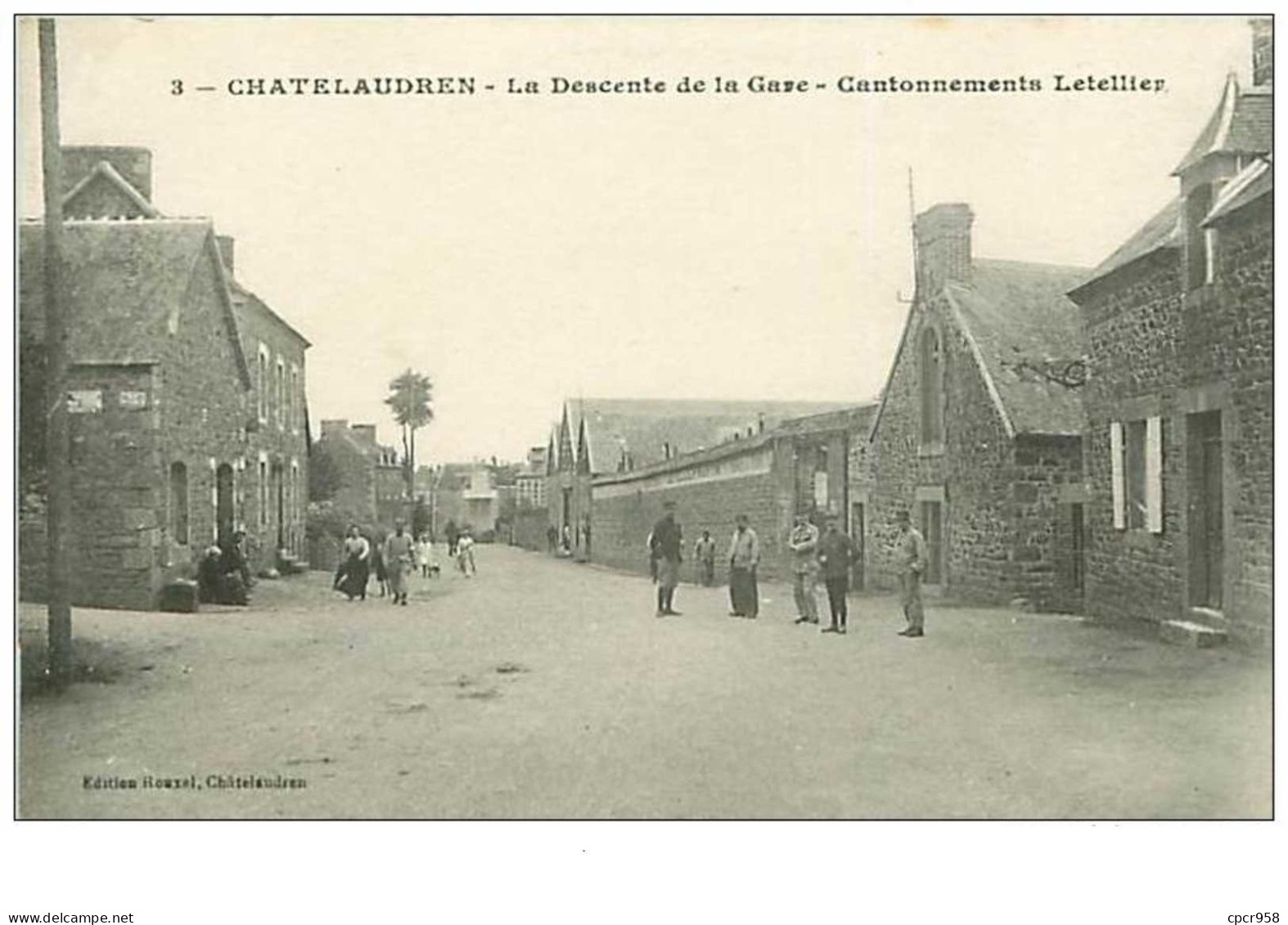22.CHATELAUDREN.n°22.LA DESCENTE DE LA GARE.CANTONNEENTS LETELLIER - Châtelaudren