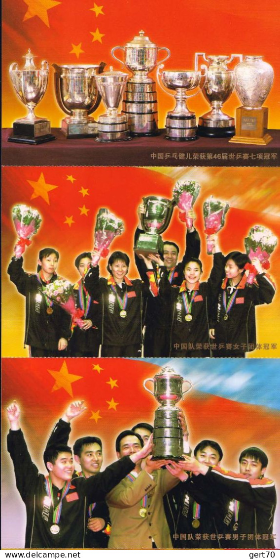 China / Chine 2001, 8 Mint Stationeries / 8 EP Vierges / 3rd Chinese Grand Slam / 3ème Grand Chelem Chinois - Tafeltennis