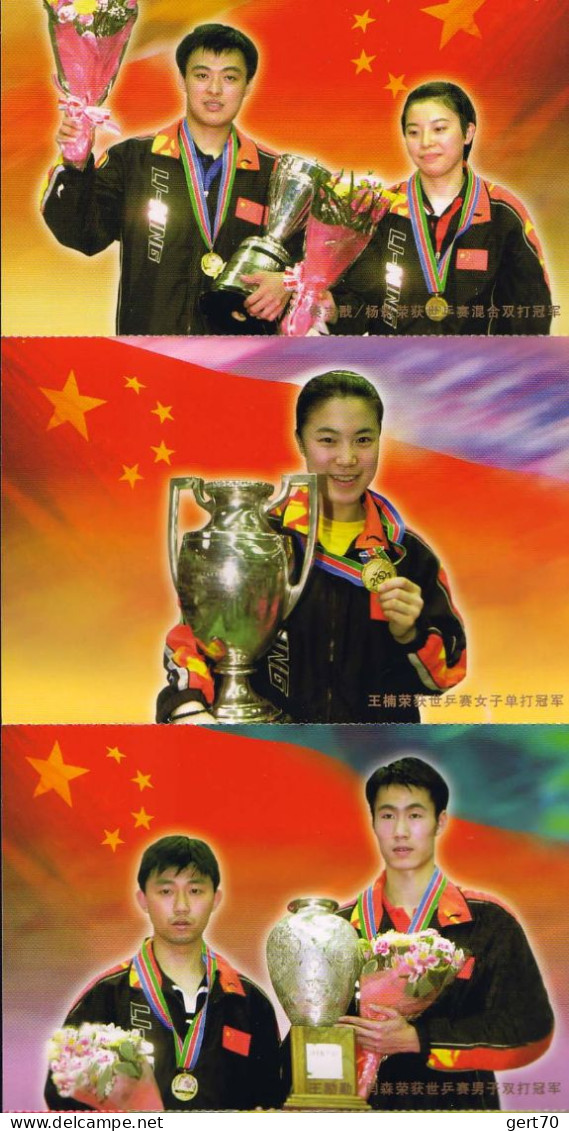 China / Chine 2001, 8 Mint Stationeries / 8 EP Vierges / 3rd Chinese Grand Slam / 3ème Grand Chelem Chinois - Tennis Tavolo