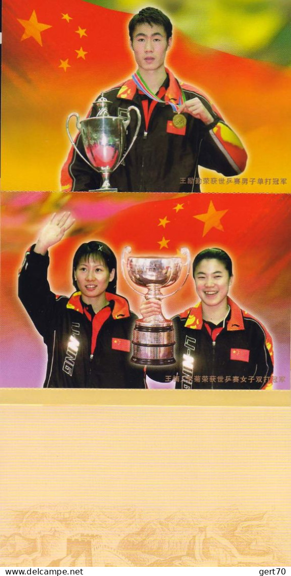 China / Chine 2001, 8 Mint Stationeries / 8 EP Vierges / 3rd Chinese Grand Slam / 3ème Grand Chelem Chinois - Tischtennis