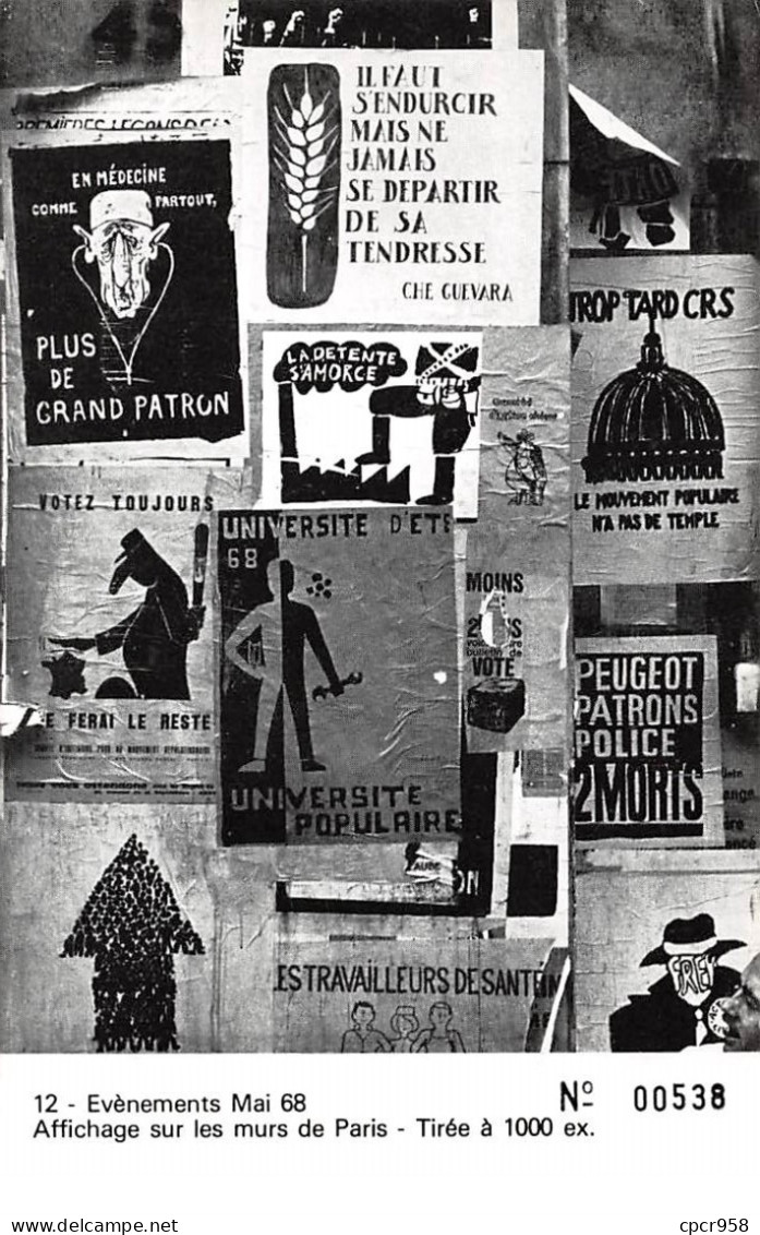 Grèves - N°64459 - Evénements Mai 68 N°12 - Affichage Sur Les Murs De Paris - Tirée à 1000 Ex N°538 - CPM - Huelga