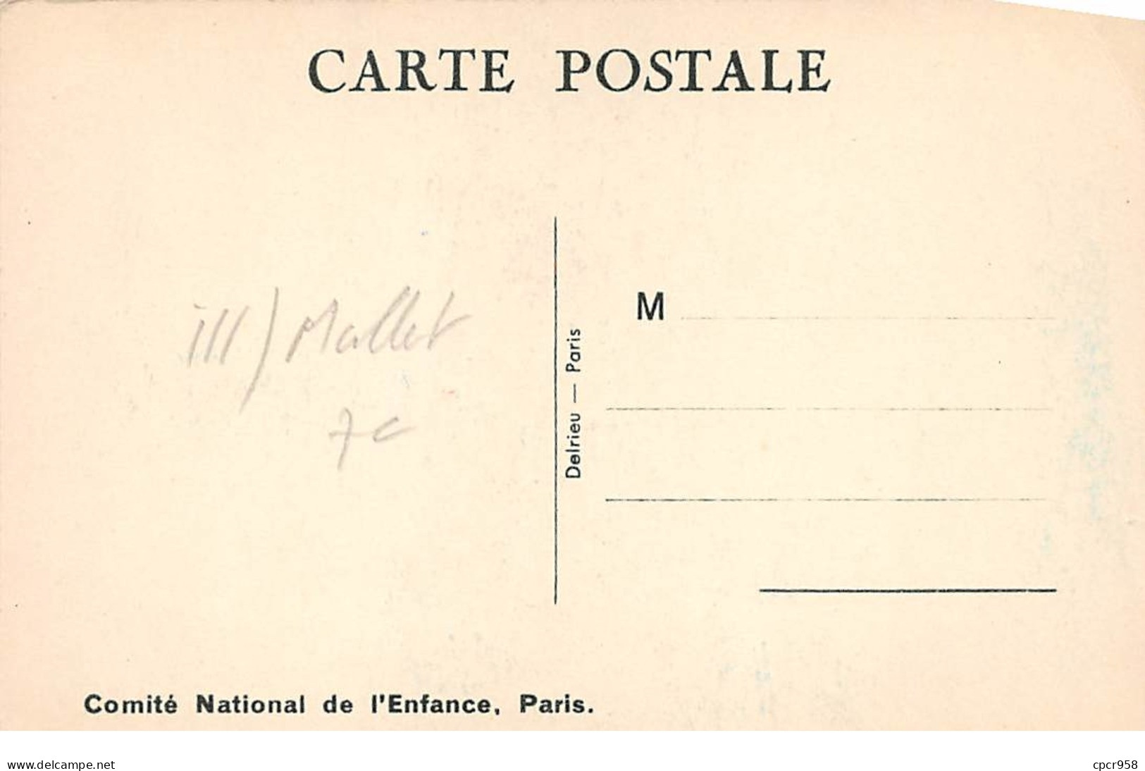 Illustrateur - N°65611 - B. Mallet - Petite Maman - Comité National De L'Enfance - Mallet, B.
