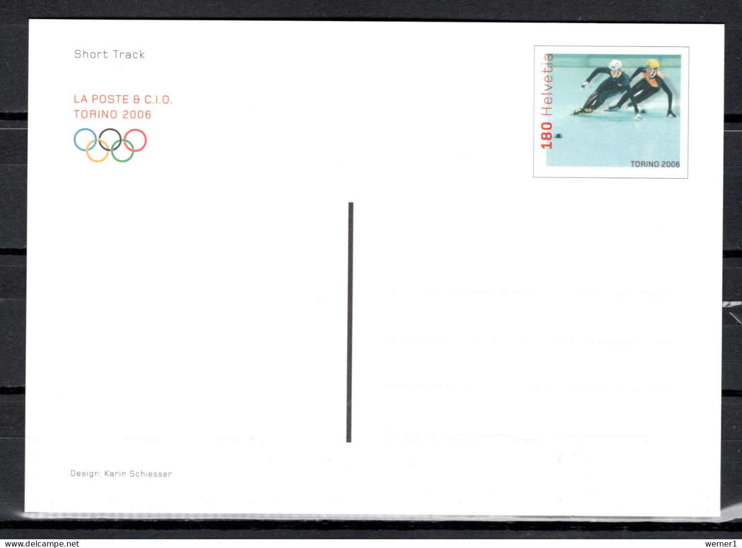 Switzerland 2006 Olympic Games Turin Torino Commemorative Postcard - Invierno 2006: Turín