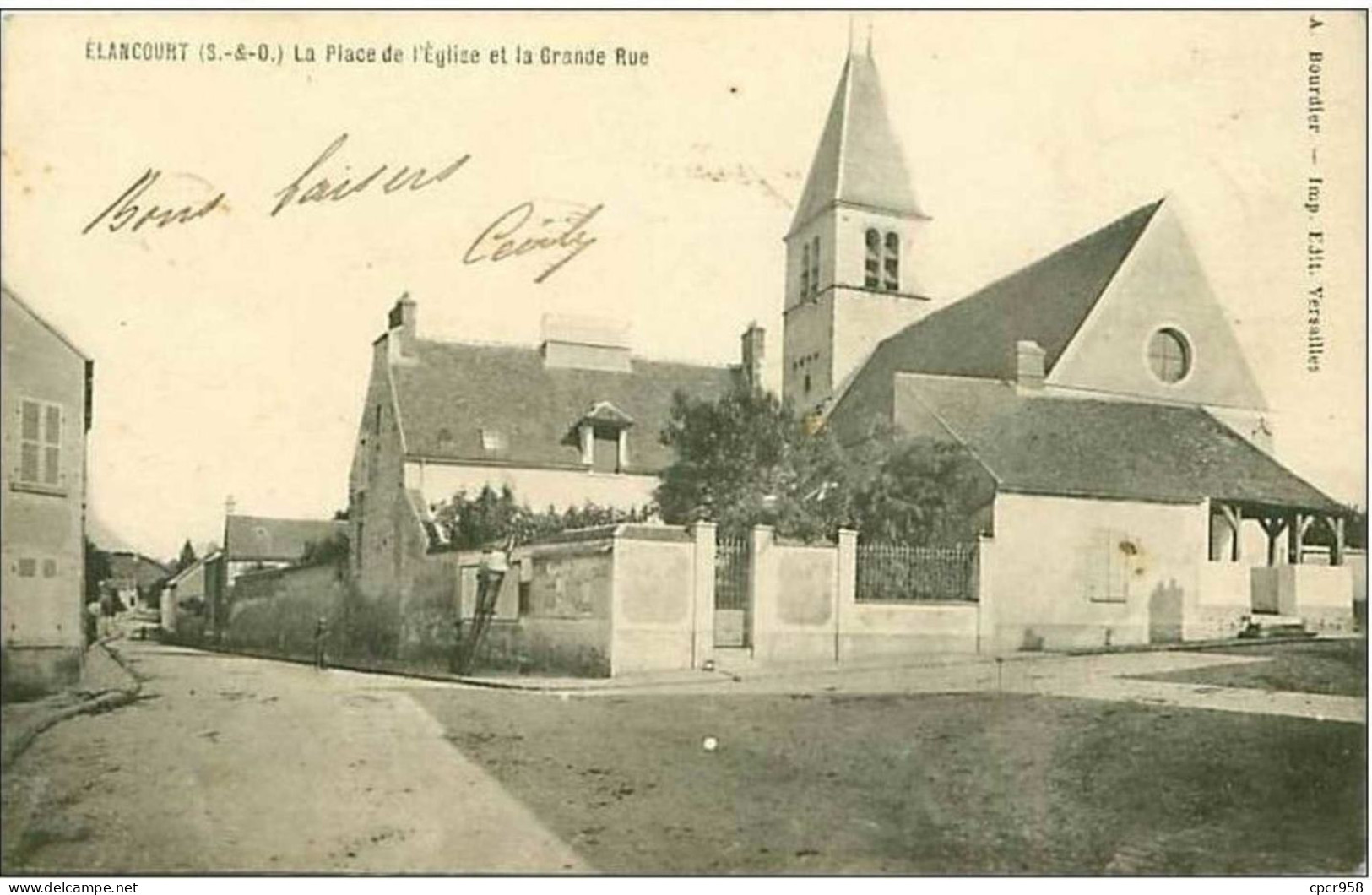 78.ELANCOURT.LA PLACE DE L EGLISE ET LA GRANDE RUE - Elancourt