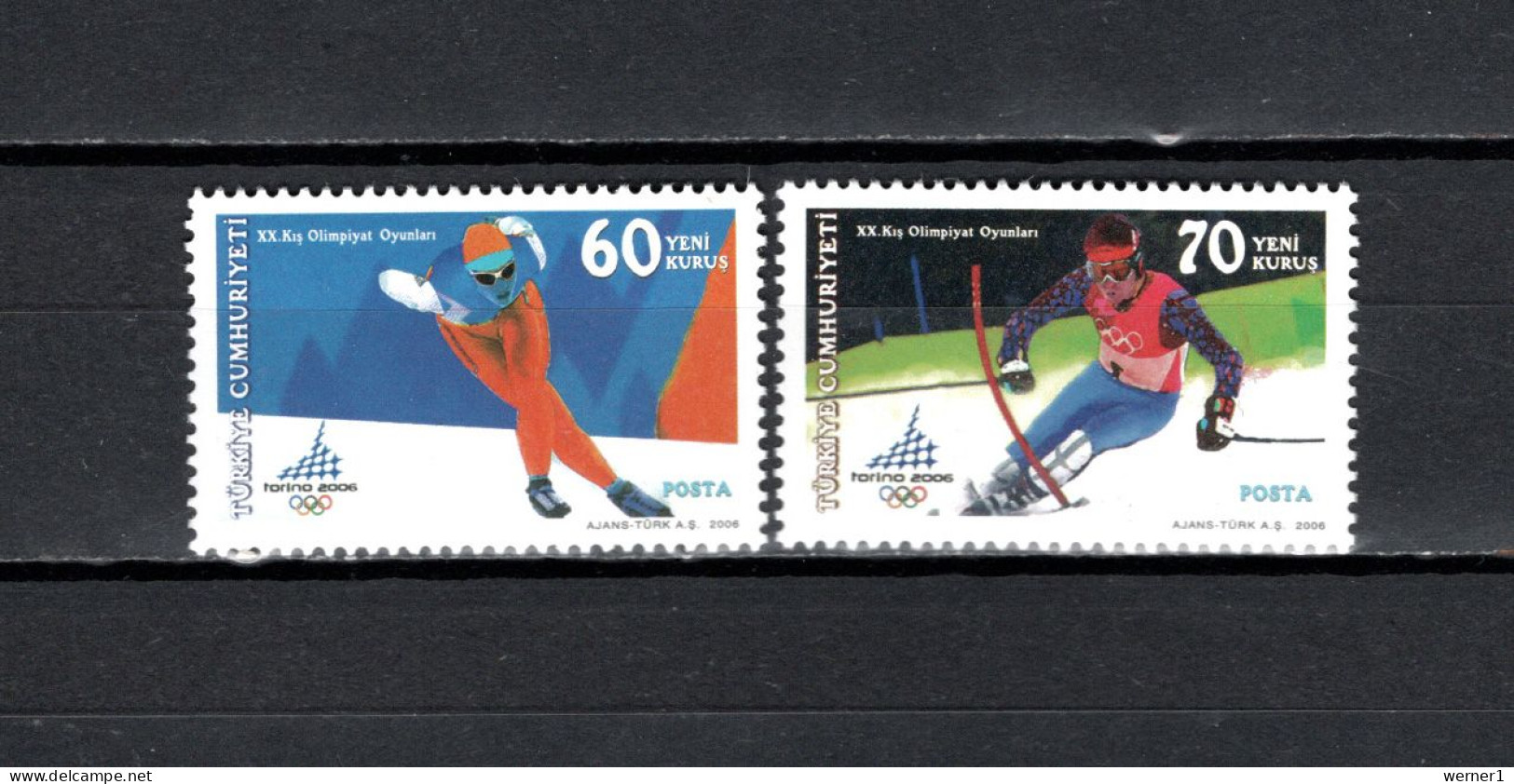 Turkey 2006 Olympic Games Turin Torino Set Of 2 MNH - Winter 2006: Turin