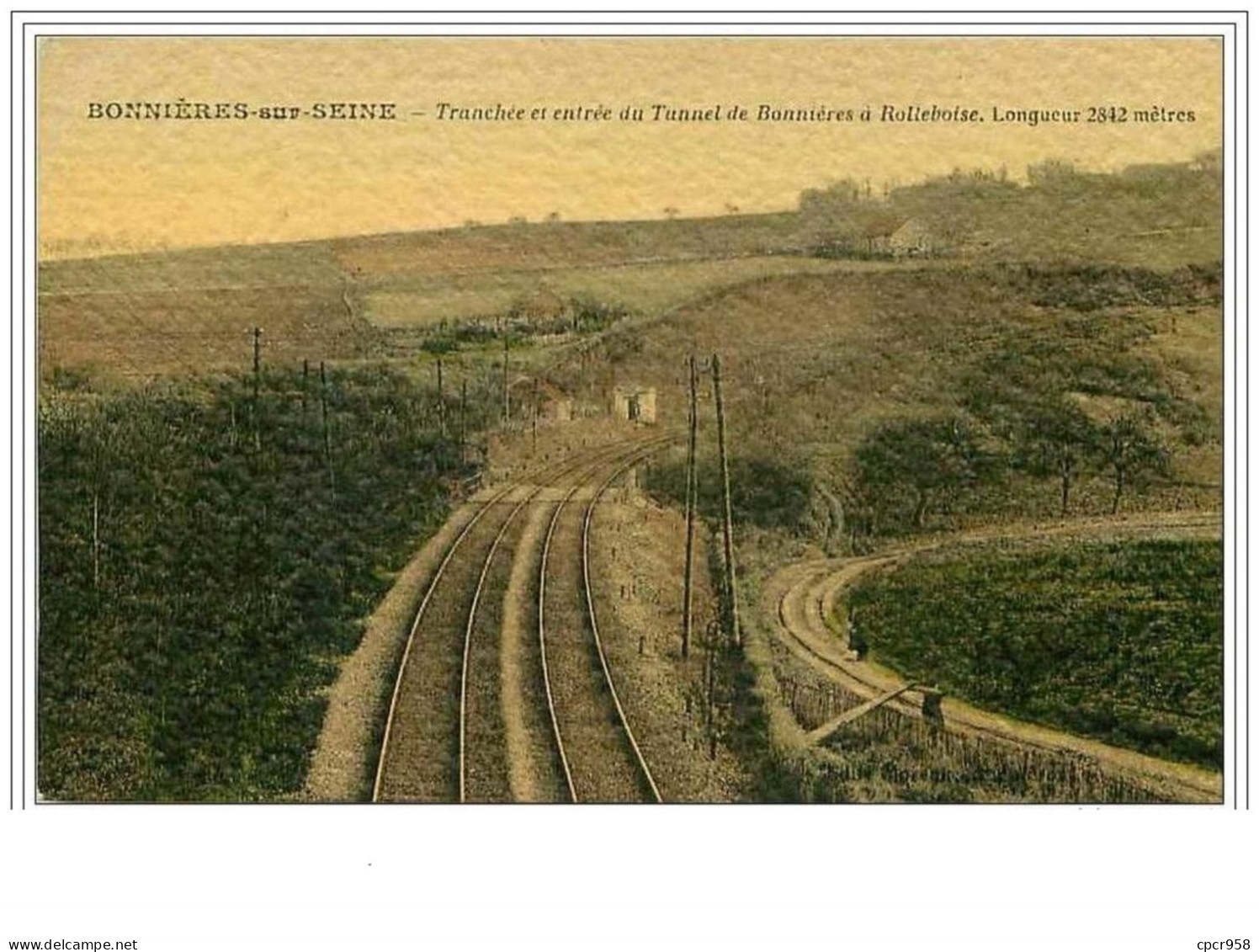 78.BONNIERES SUR SEINE.TRANCHEE ET ENTREE DU TUNNEL DE BONNIERES A ROLLEBOISE.LONGUEUR 2842 METRE - Bonnieres Sur Seine