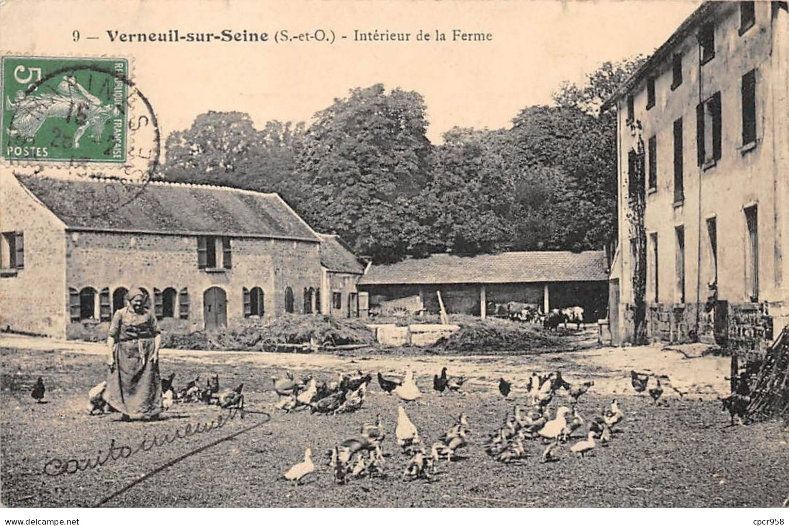78.AM17499.Verneuil Sur Seine.N°9.Intérieur De La Ferme.Agriculture - Verneuil Sur Seine