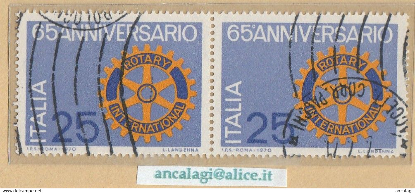 USATI ITALIA 1970 - Ref.0264A "ROTARY INTERNATIONAL" 1 Val. In Coppia - - 1961-70: Afgestempeld