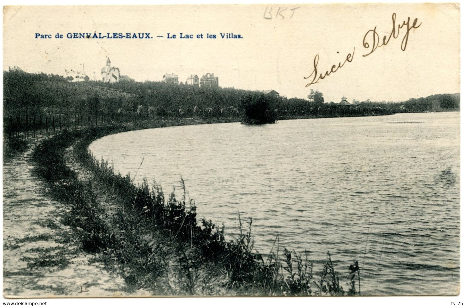 BELGIQUE - COB 53 SIMPLE CERCLE (QUARTIER LEOPOLD) + GRIFFE GENVAL SUR CARTE POSTALE, 1907 - 1893-1907 Stemmi