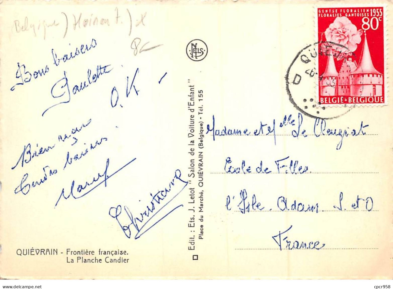 BELGIQUE - SAN63680 - Quievrain - Frontière Française - La Planche Candier - CPSM 15x10 Cm - Quievrain