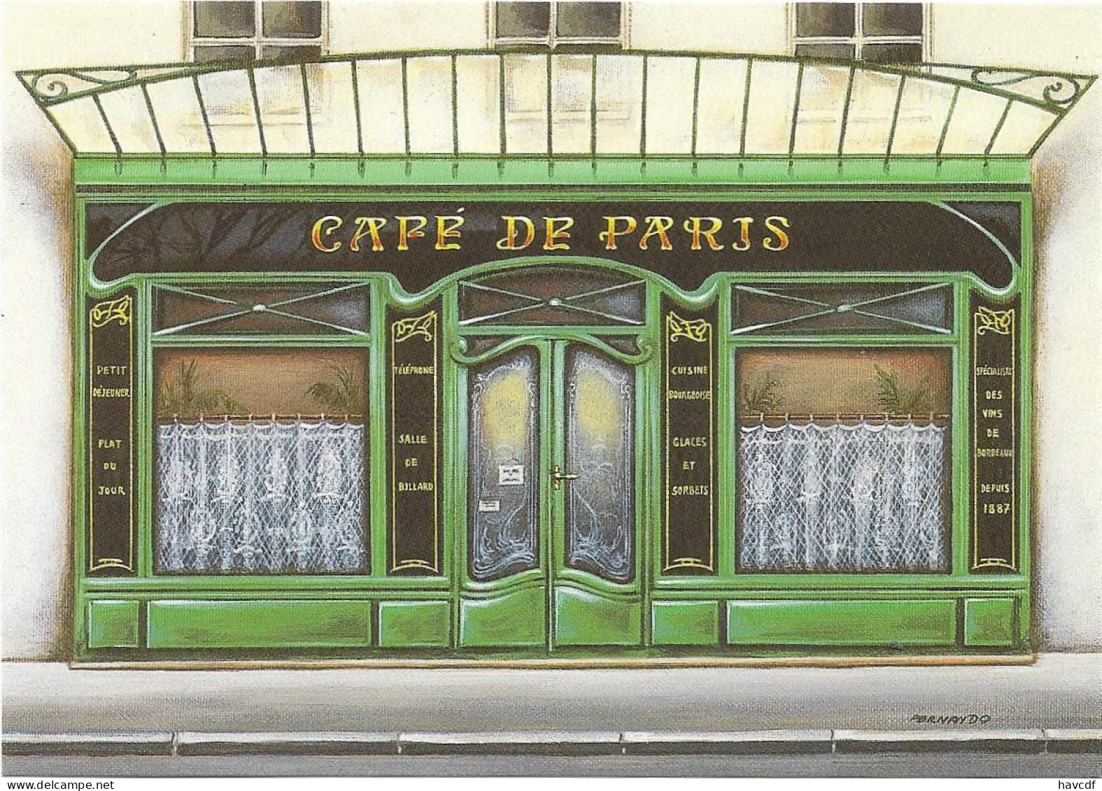 CPM - édit. L'AVION POSTAL - DC 39 - CAFE DE PARIS, Par Fernando DA CUNHA - Caffé