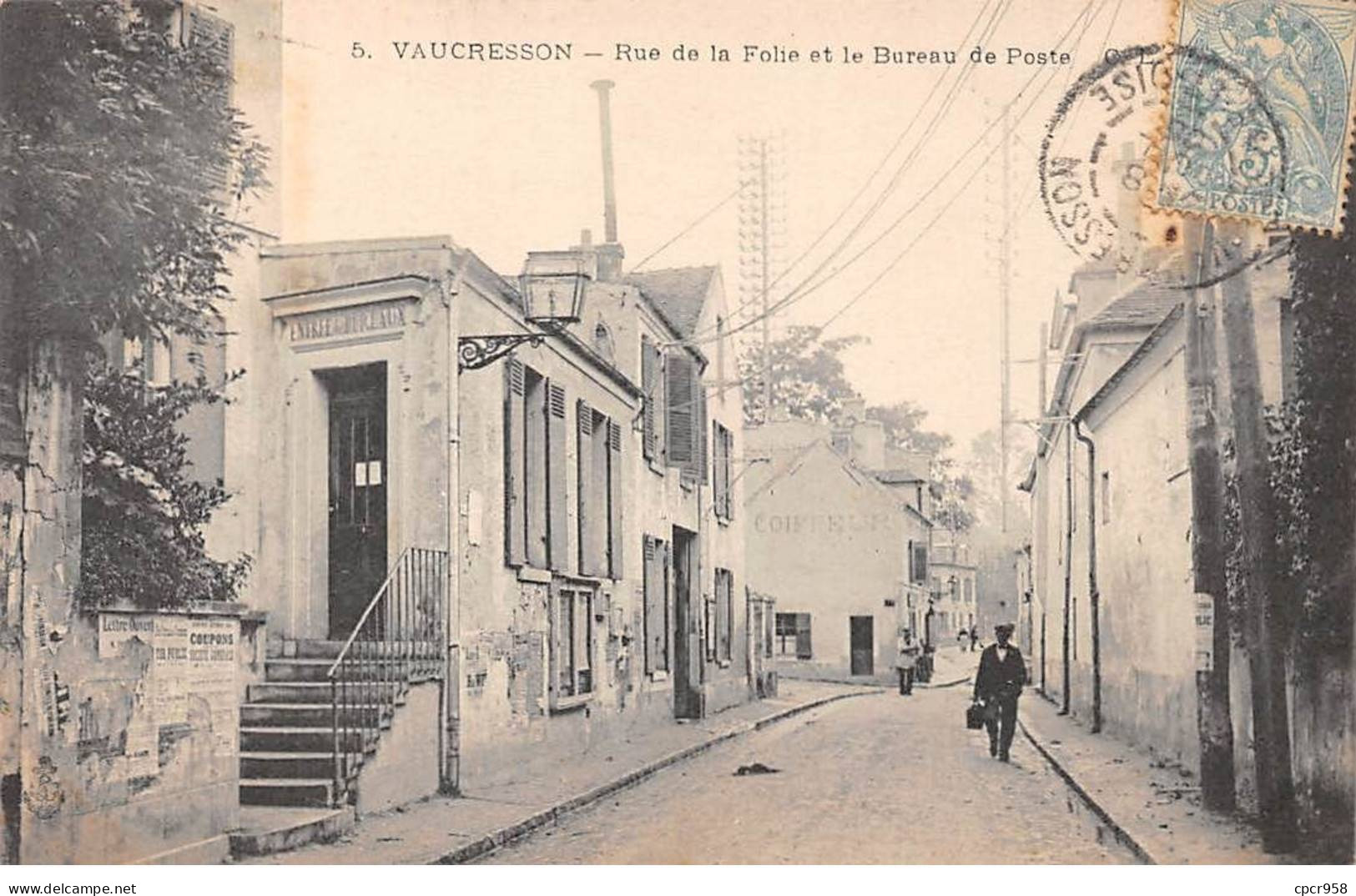 92 - SAN63301 - VAUCRESSON - Rue De La Folie Et Le Bureau De Poste - Vaucresson