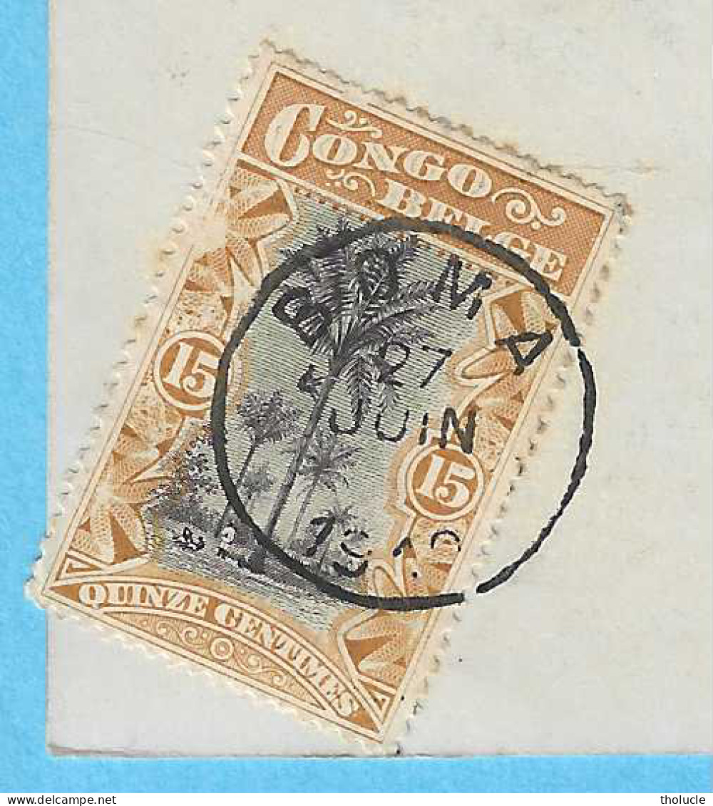 Timbre Type Mols-Congo-Belge-"Unilingue"-15c Ocre-N°52-Cachet "Boma-1910"-Cpa-Factorie Sur Le Fleuve Près De Matadi - Cartas & Documentos