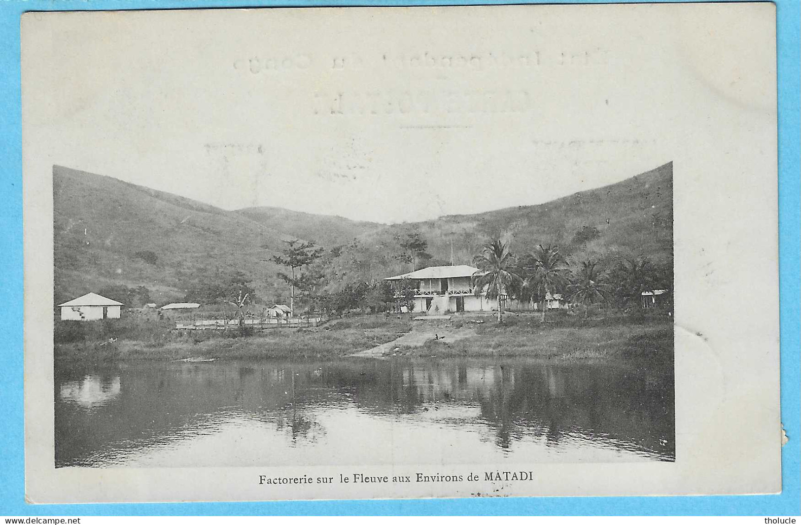 Timbre Type Mols-Congo-Belge-"Unilingue"-15c Ocre-N°52-Cachet "Boma-1910"-Cpa-Factorie Sur Le Fleuve Près De Matadi - Storia Postale