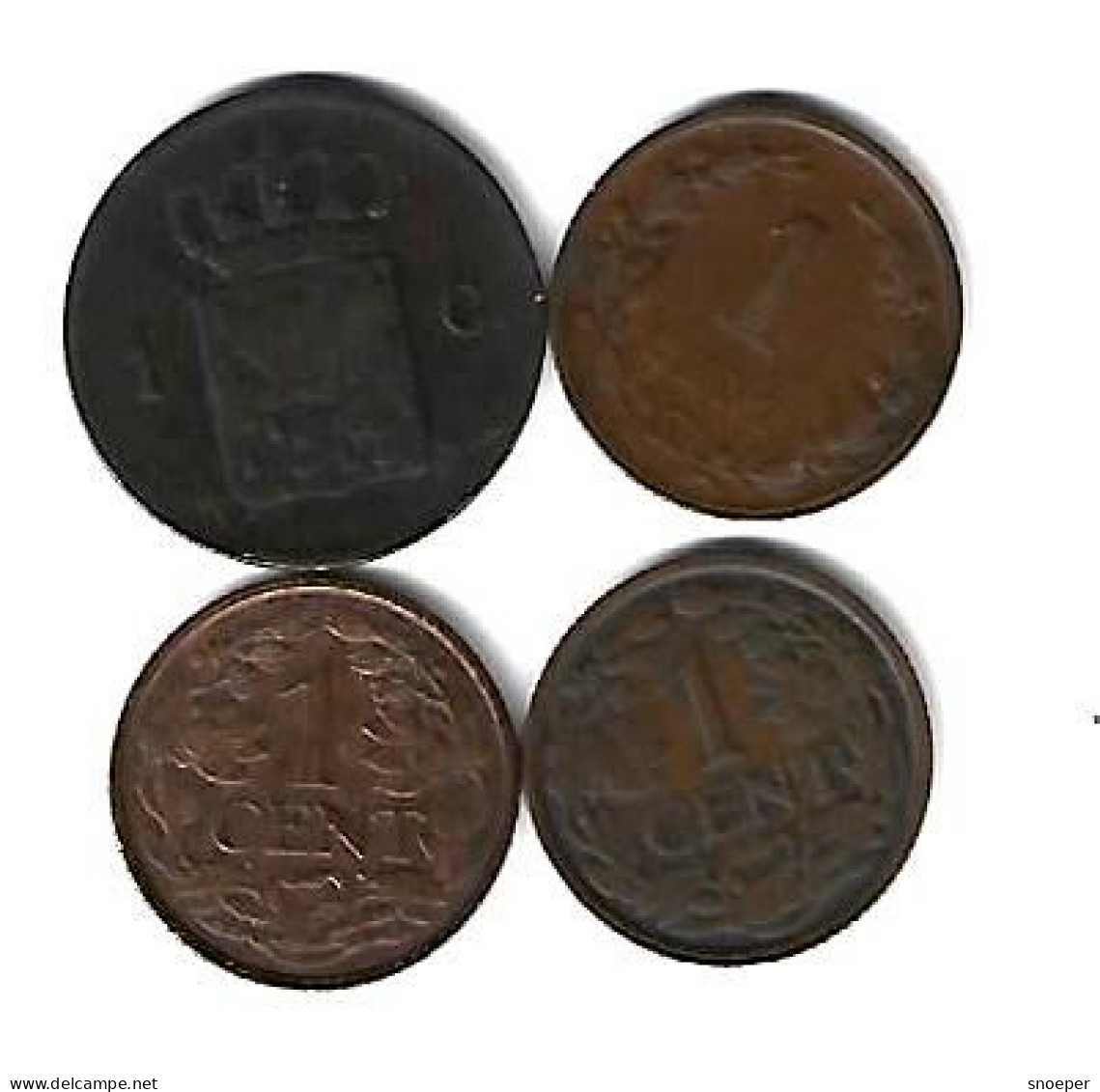 Netherlands 1 Cent 1884+1898+1927+1929    Now Lower Price !! - Ohne Zuordnung