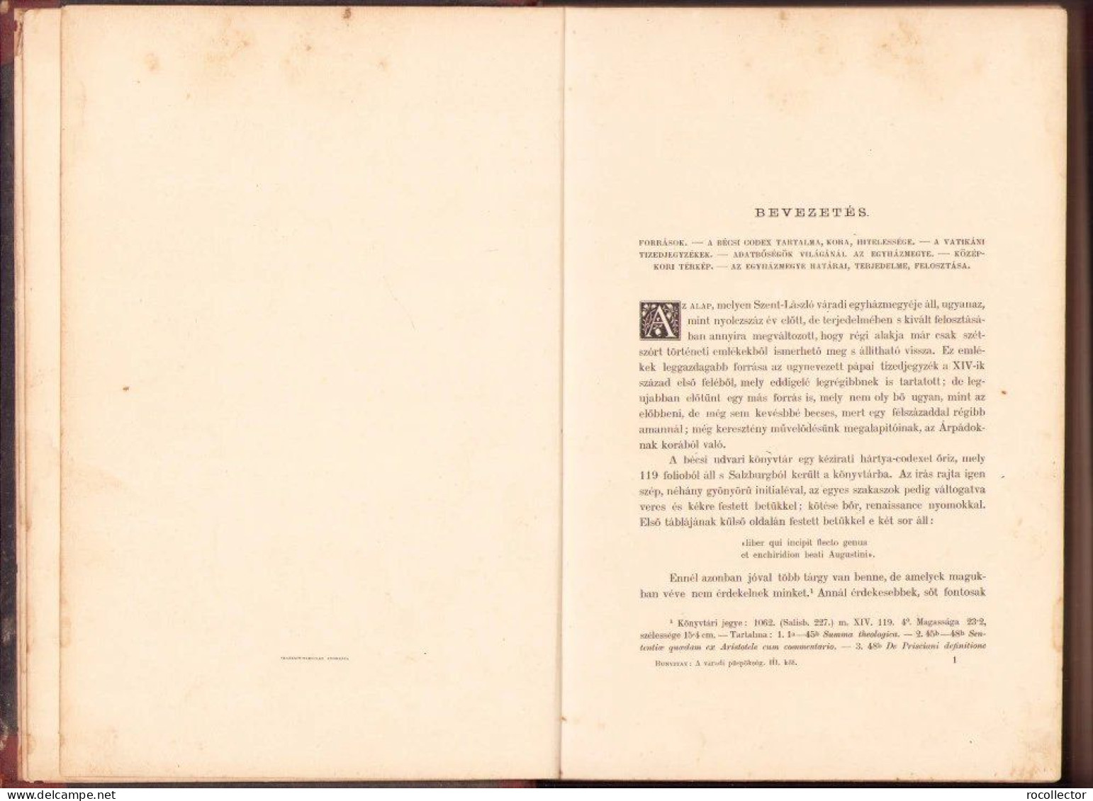 A Várodi Püspökség Története Irta Bunyitay Vincze, 1884, III Kotet, Nagyvarad C6078 - Libri Vecchi E Da Collezione