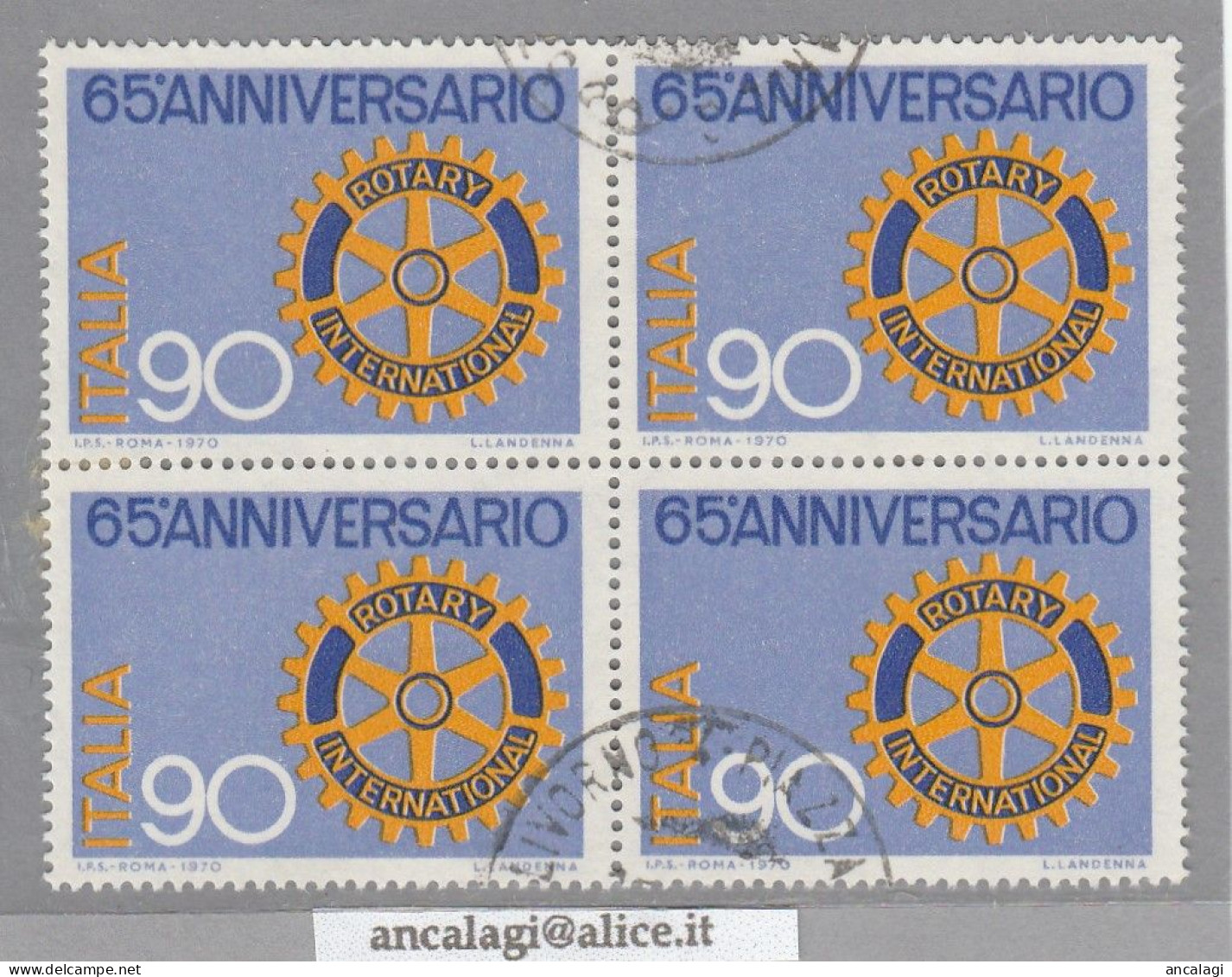 USATI ITALIA 1970 - Ref.0264C "ROTARY INTERNATIONAL" 1 Val. In Quartina - - 1961-70: Used