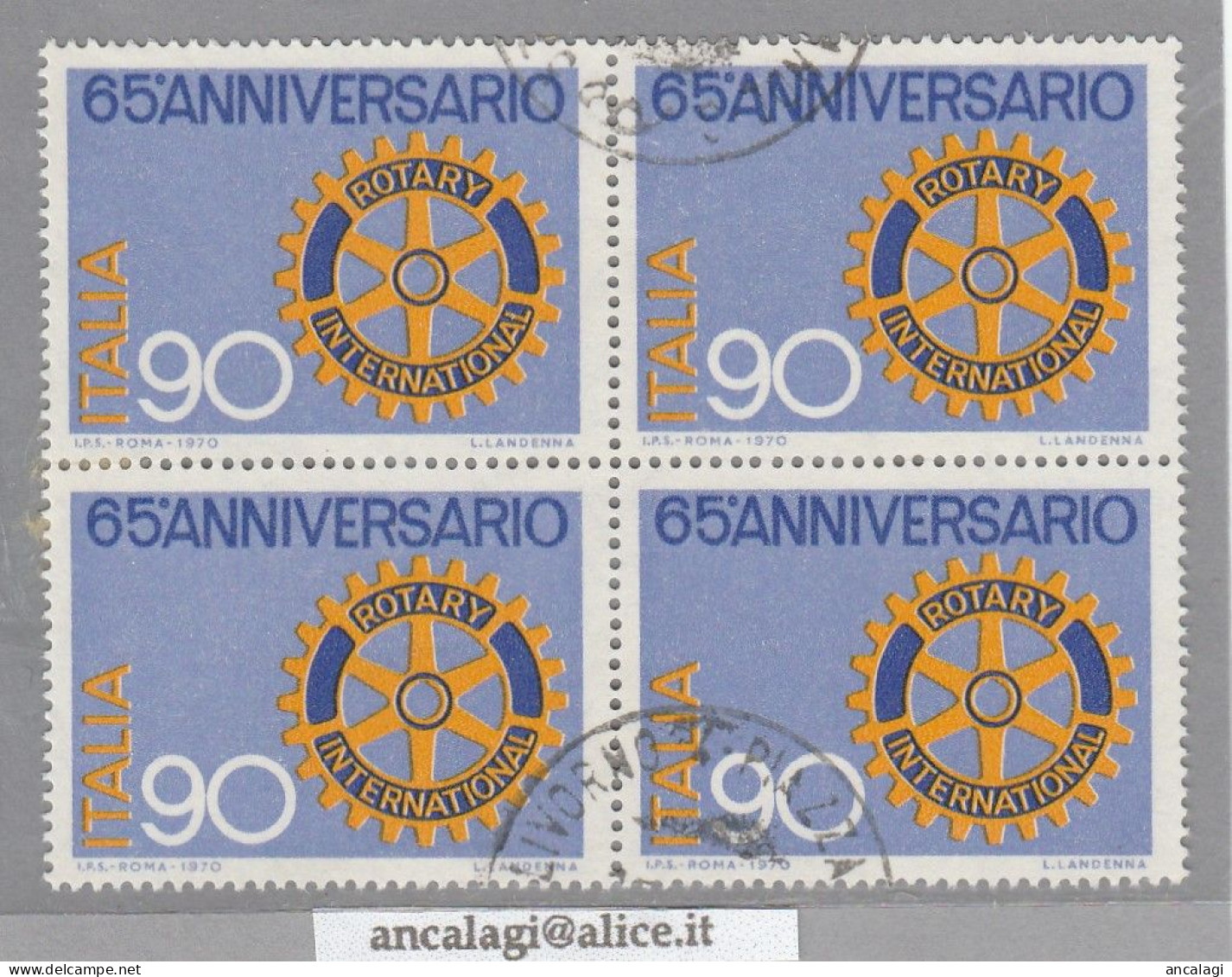 USATI ITALIA 1970 - Ref.0264C "ROTARY INTERNATIONAL" 1 Val. In Quartina - - 1961-70: Oblitérés