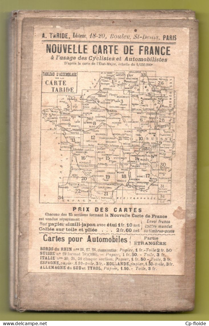 CARTES TARIDE POUR CYCLISTES ET AUTOMOBILES . CENTRE DE LA FRANCE . SECTION SUD-OUEST N°16 - Réf. N°38796 - - Carte Stradali