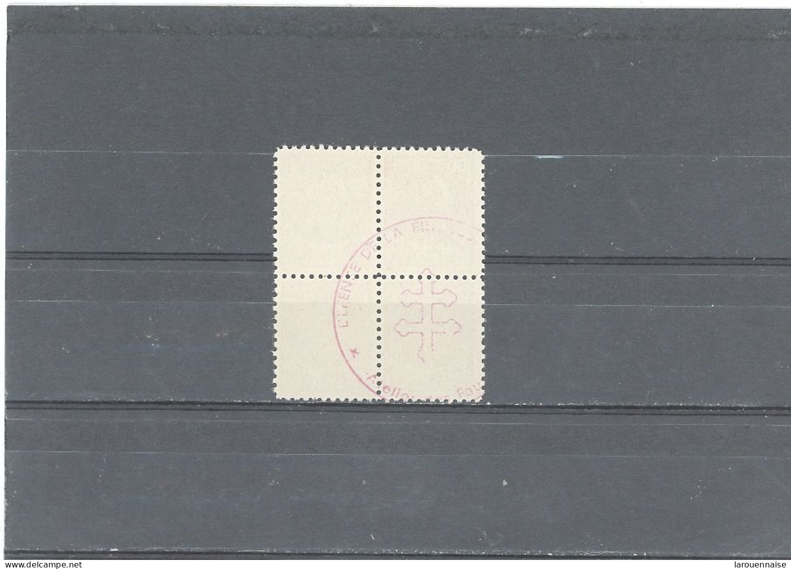 VARIÉTÉS -N°517 NSG -BLOC DE 4 BRUN ROUGE -FAUX FFI - Unused Stamps