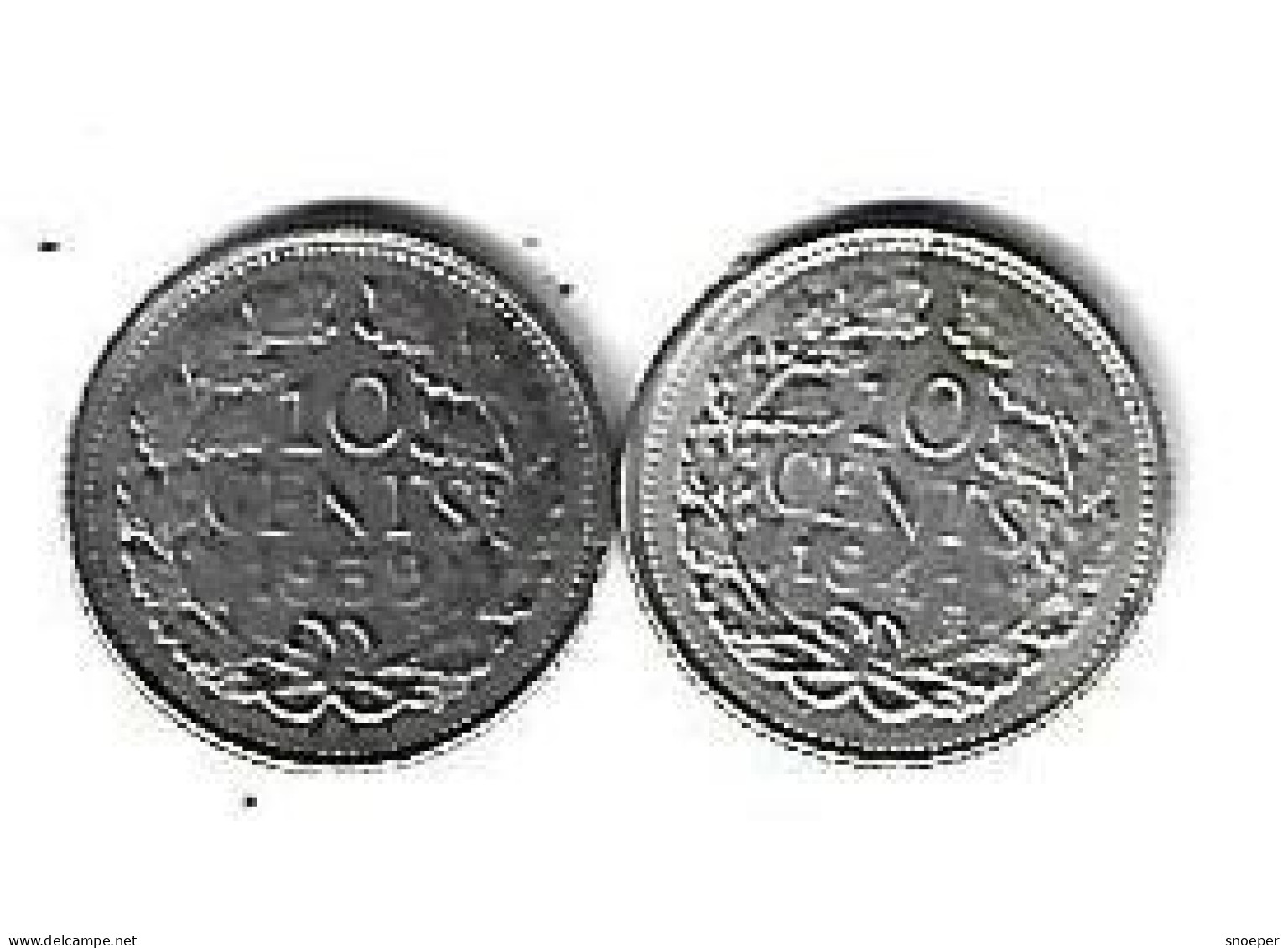 Netherlands 10 Cents 1939+1941    Now Lower Price !! - 10 Centavos